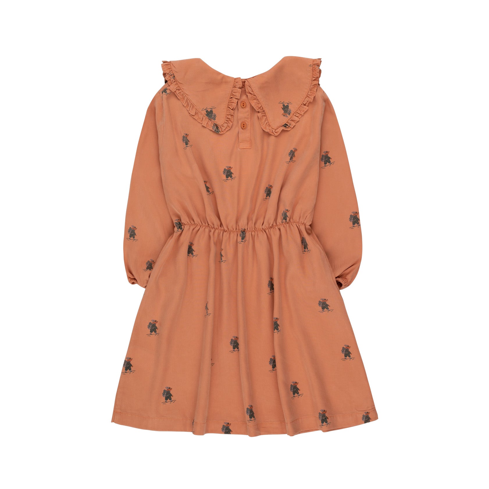 Girls Caramel Printed Dress