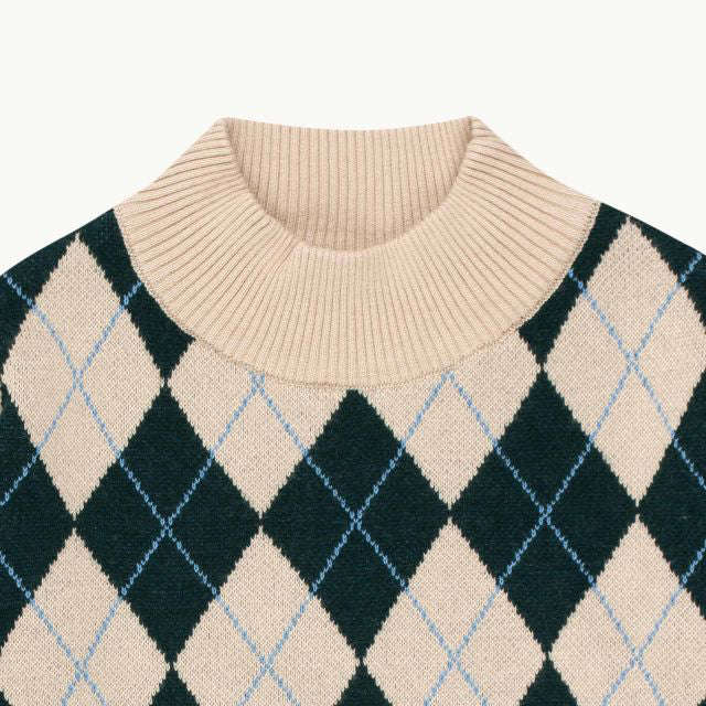 Boys & Girls Dark Green Check Sweater