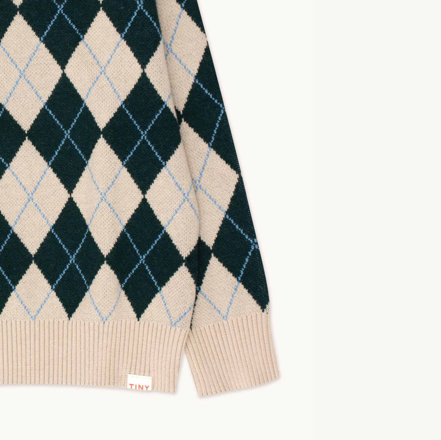 Boys & Girls Dark Green Check Sweater