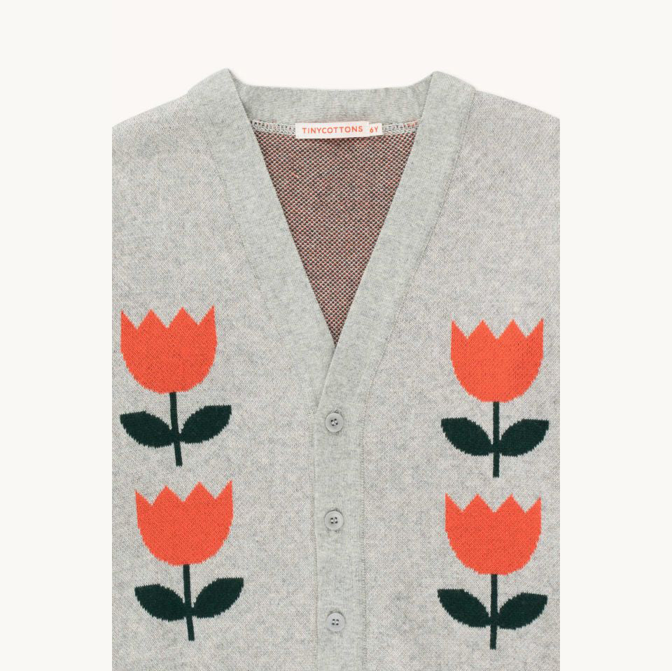 Boys & Girls Grey Flowers Cardigan