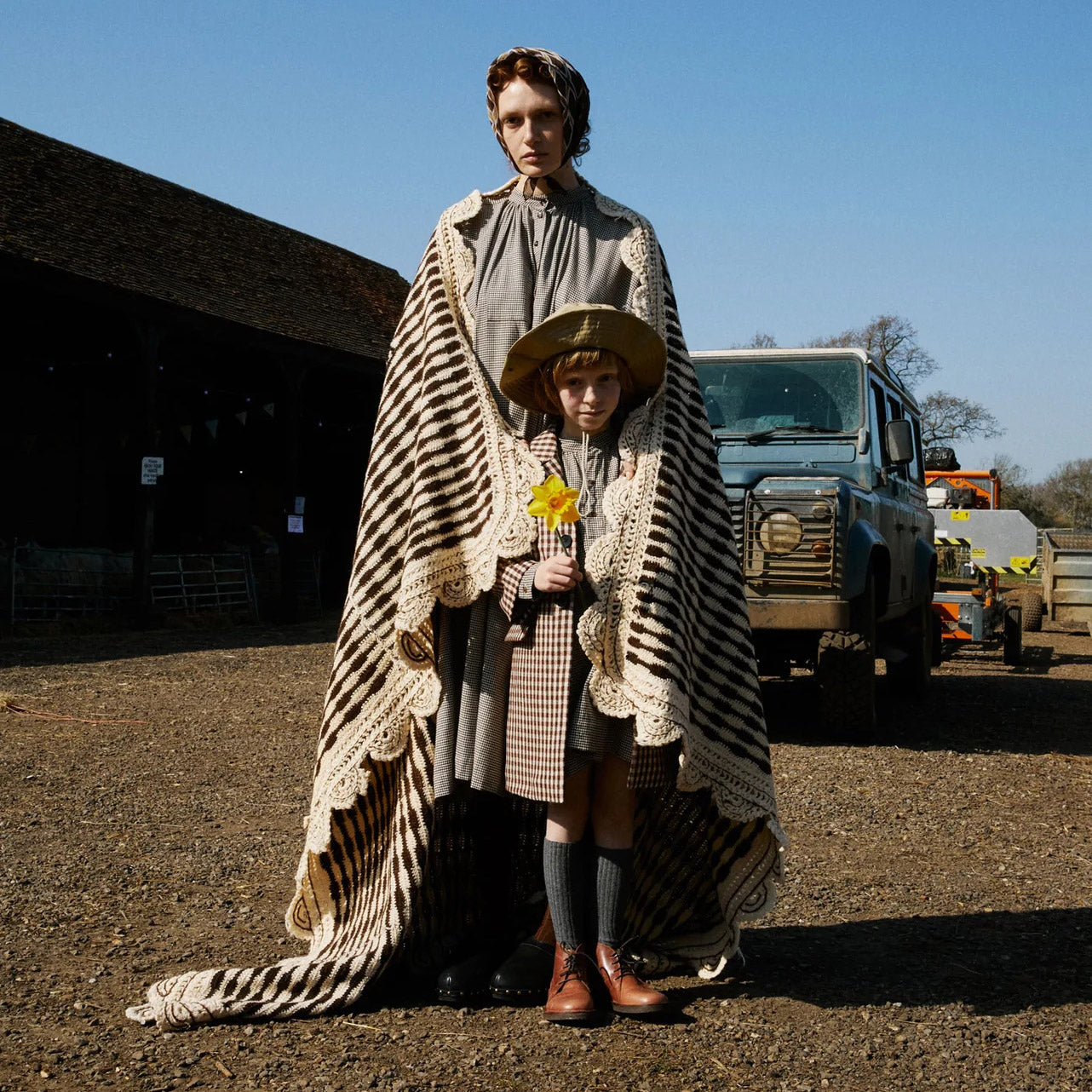 Boys & Girls Brown Check Wool Coat