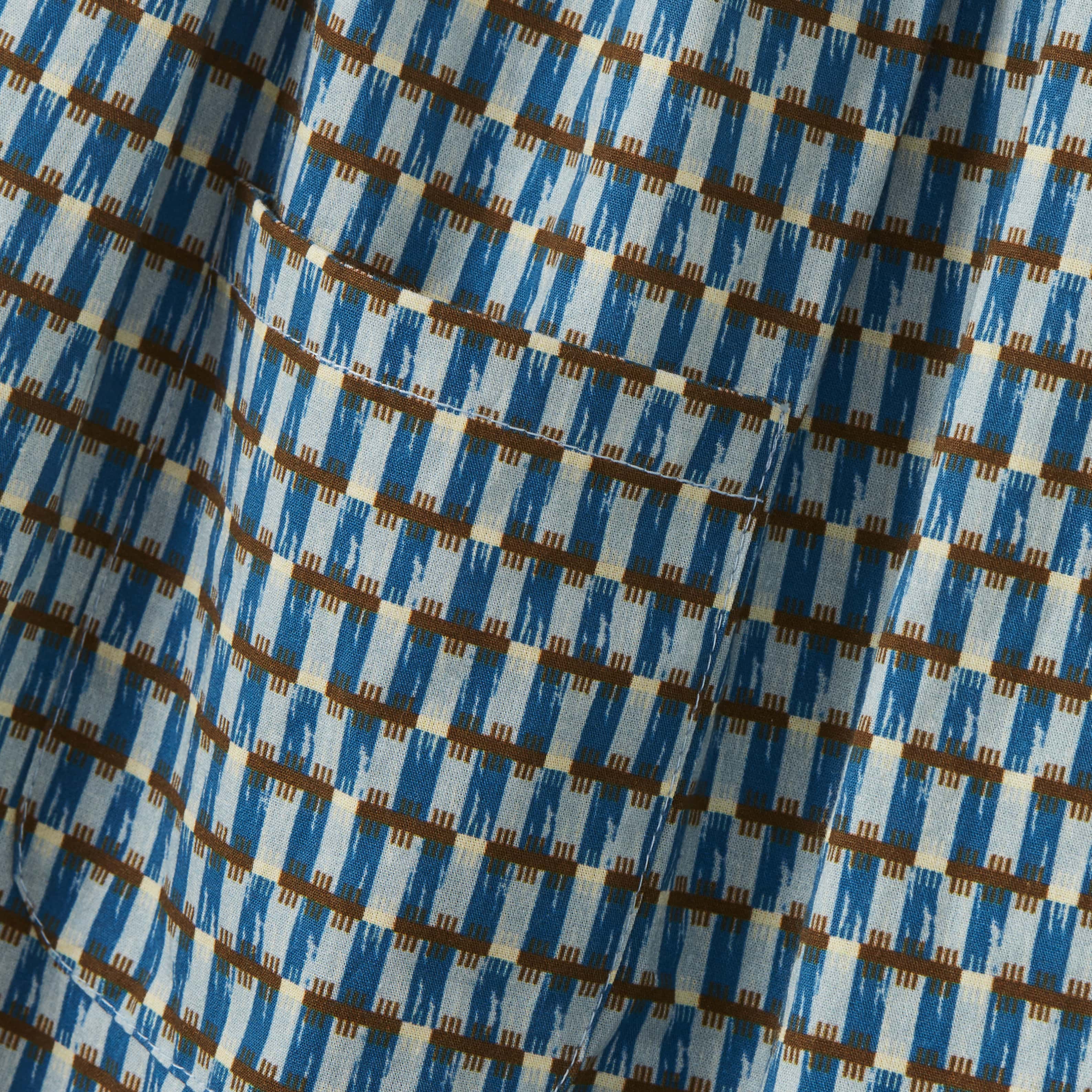 Girls Blue Printed Cotton Dress