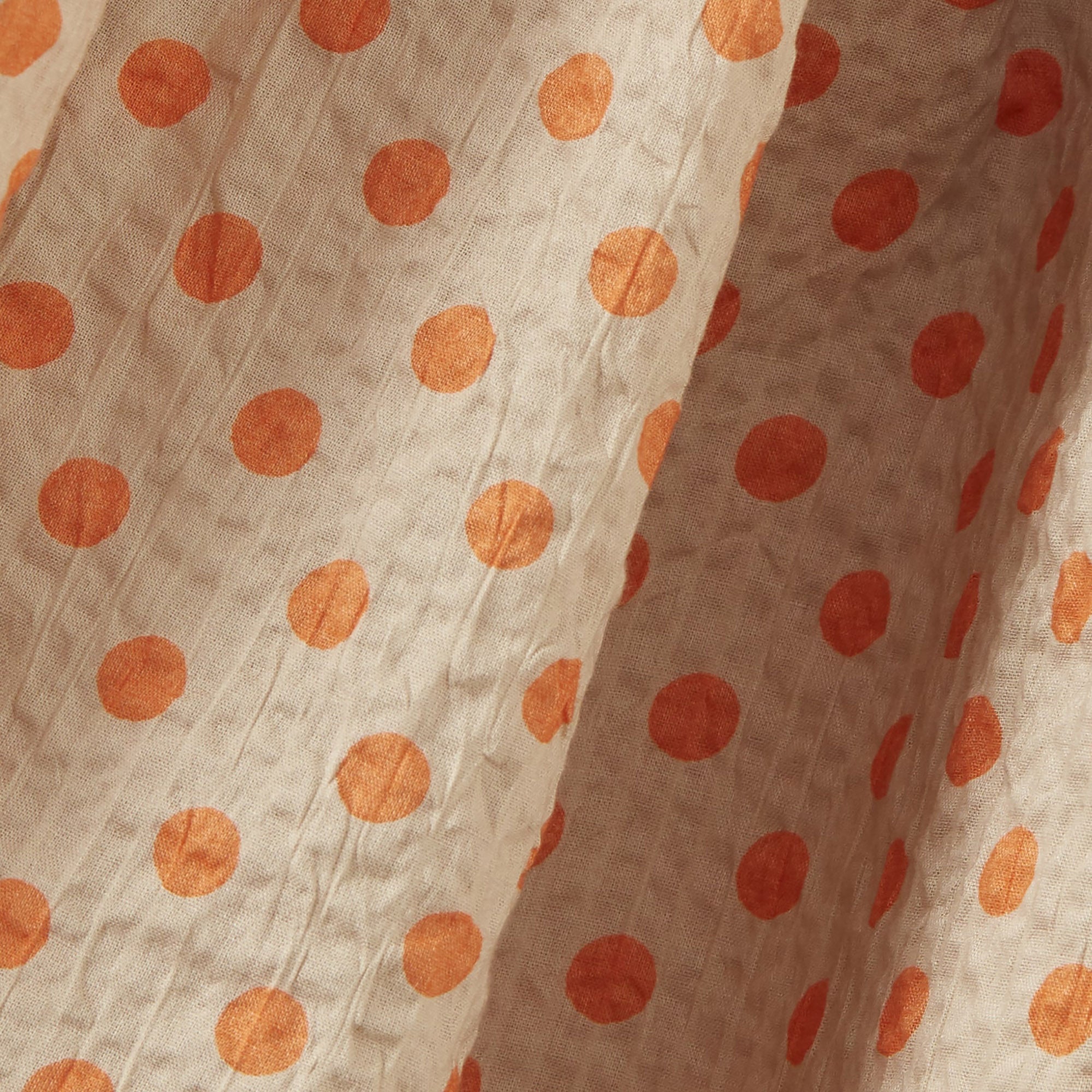 Girls Orange Dots Cotton Dress