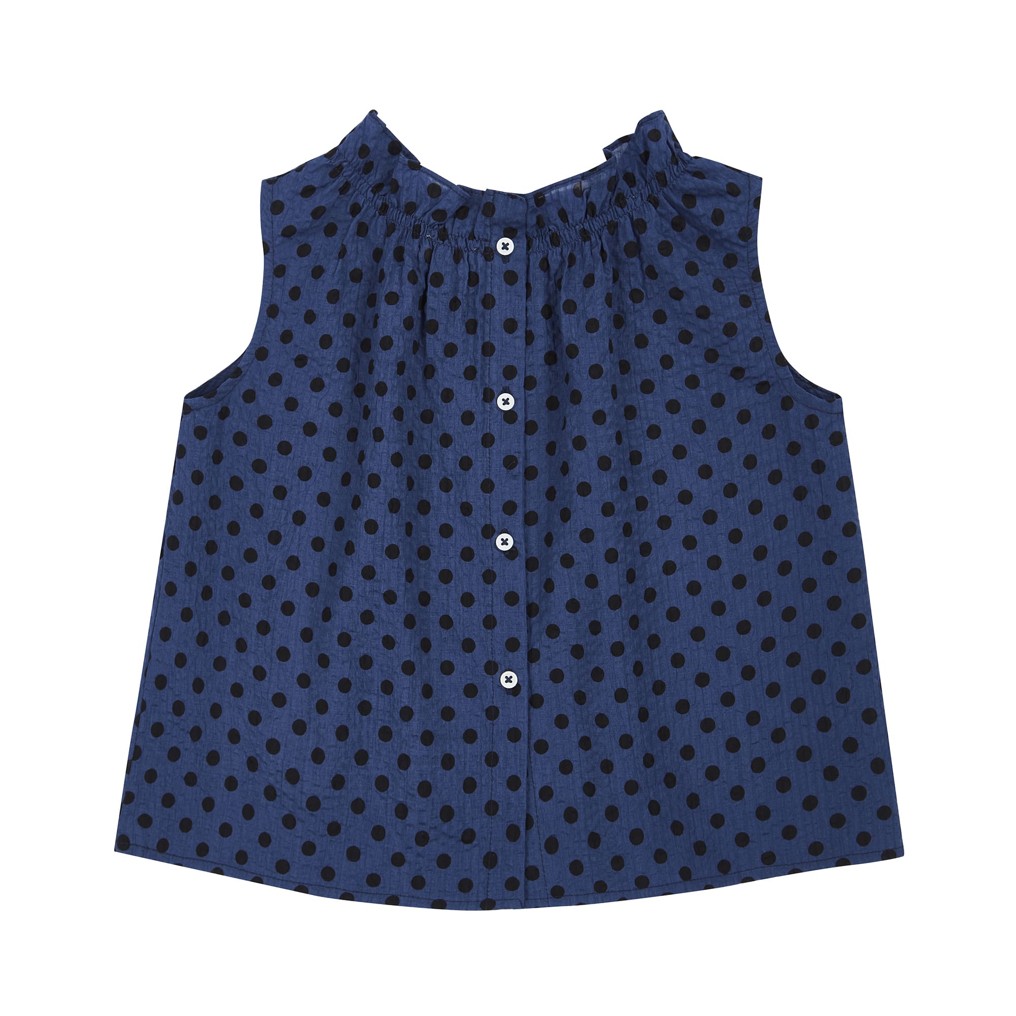 Girls Blue Dots Cotton Set
