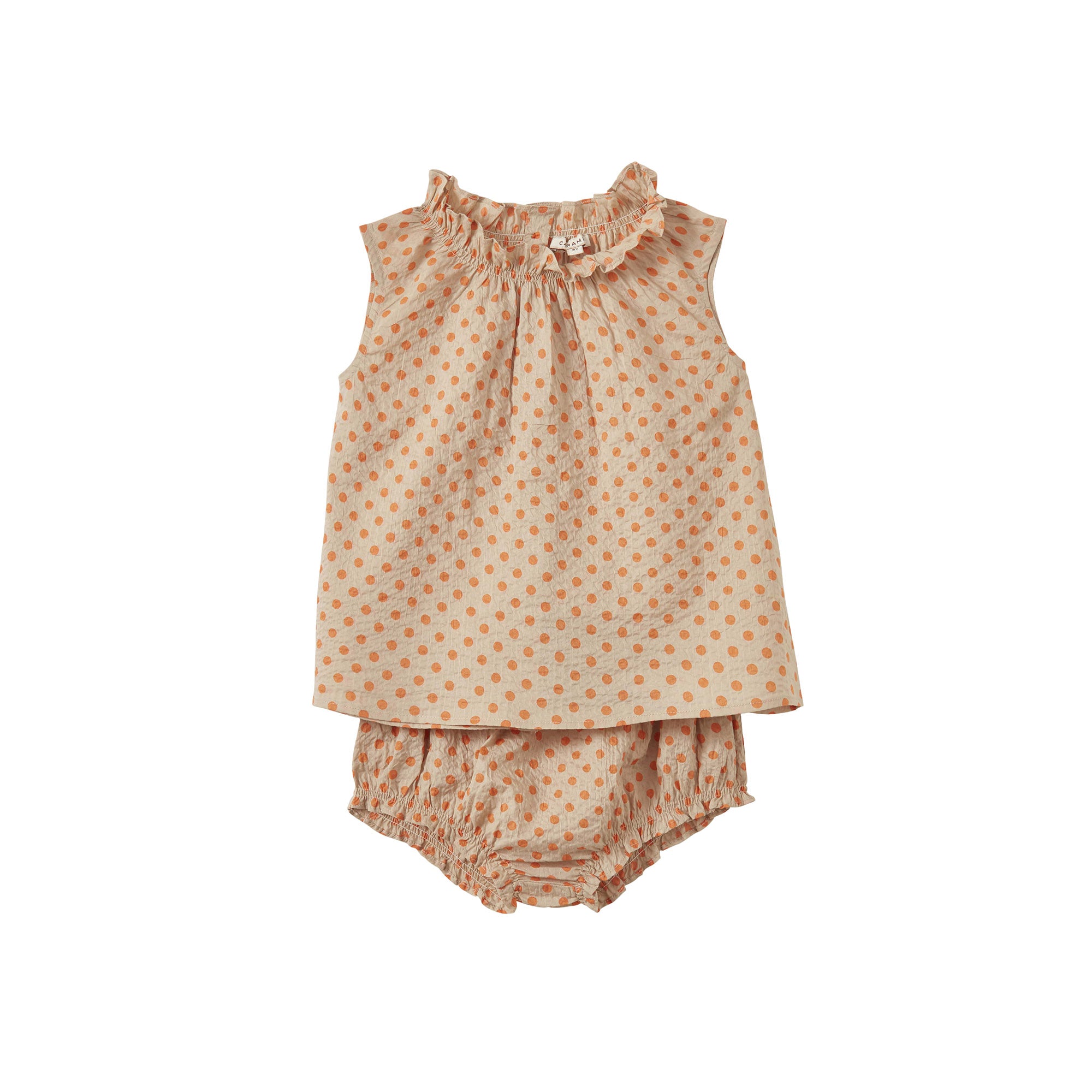 Girls Orange Dots Cotton Set
