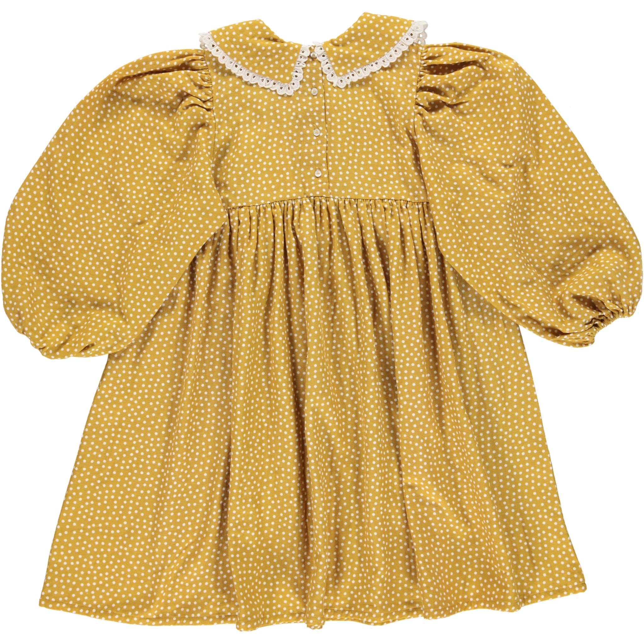 Girls Yellow Dots Cotton Dress