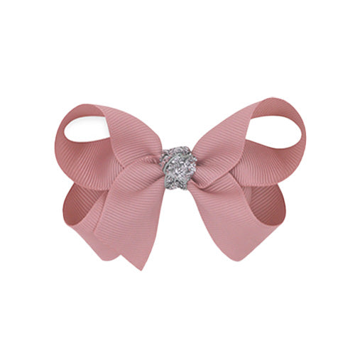 Girls Pink Bow Hair Clip - 8cm
