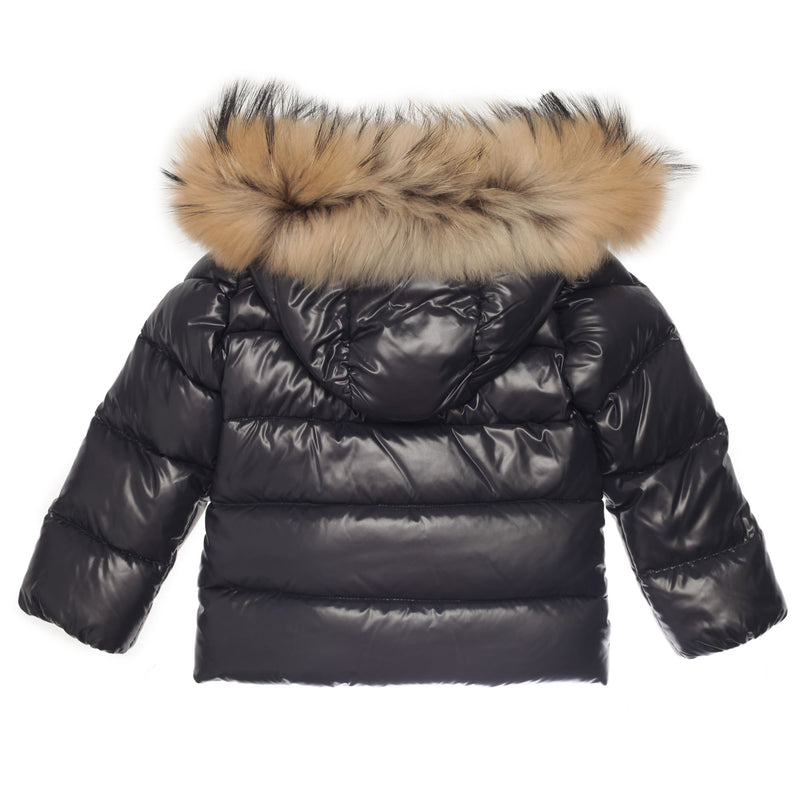 Baby Navy Blue Plush Trims Hooded 'K2'Jacket - CÉMAROSE | Children's Fashion Store - 2