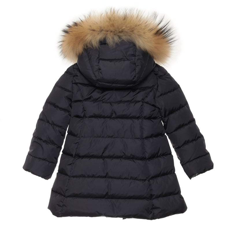 Girls Navy Blue Plush Trims Hooded 'Neste'Jacket - CÉMAROSE | Children's Fashion Store - 3