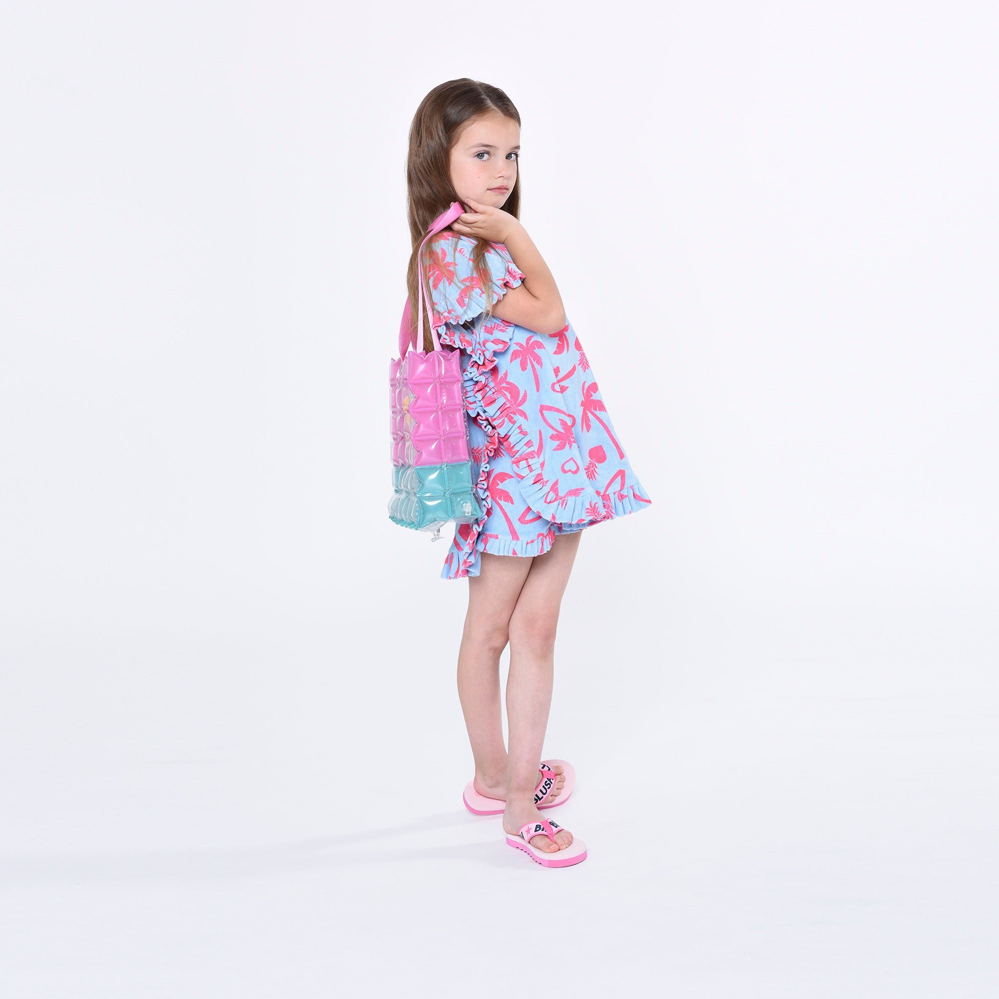 Girls Pink Logo Sandals