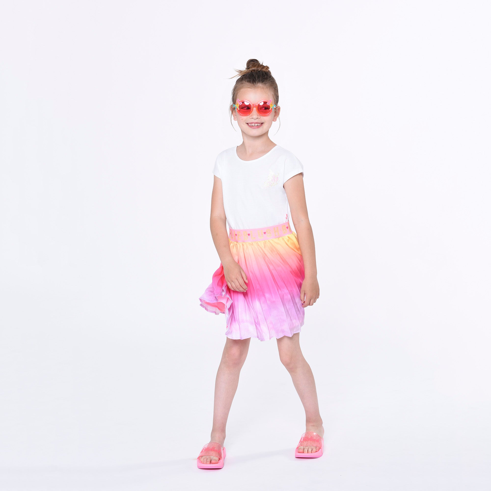 Girls Multicolor Logo Dress