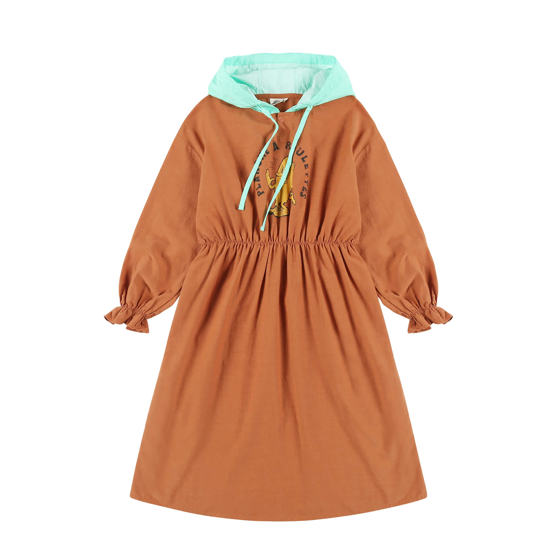 Girls Brown Hooded Dress