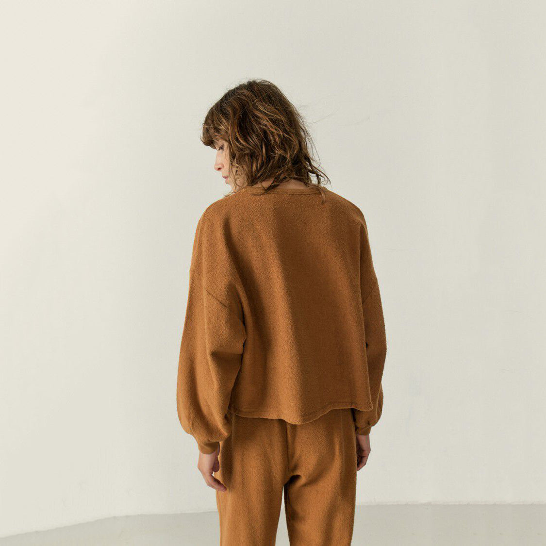 Girls Camel Cotton Sweatshirt