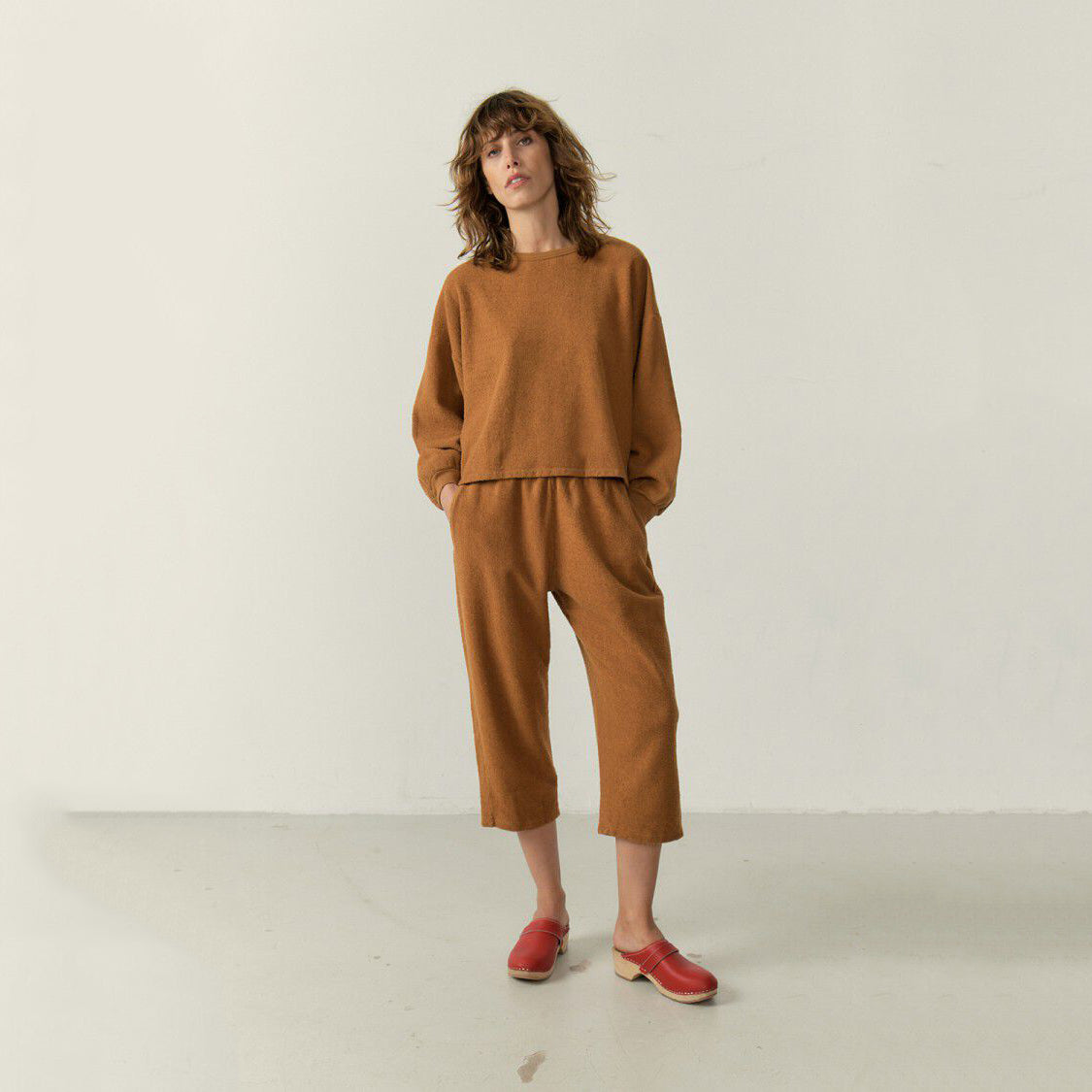 Girls Camel Cotton Sweatshirt