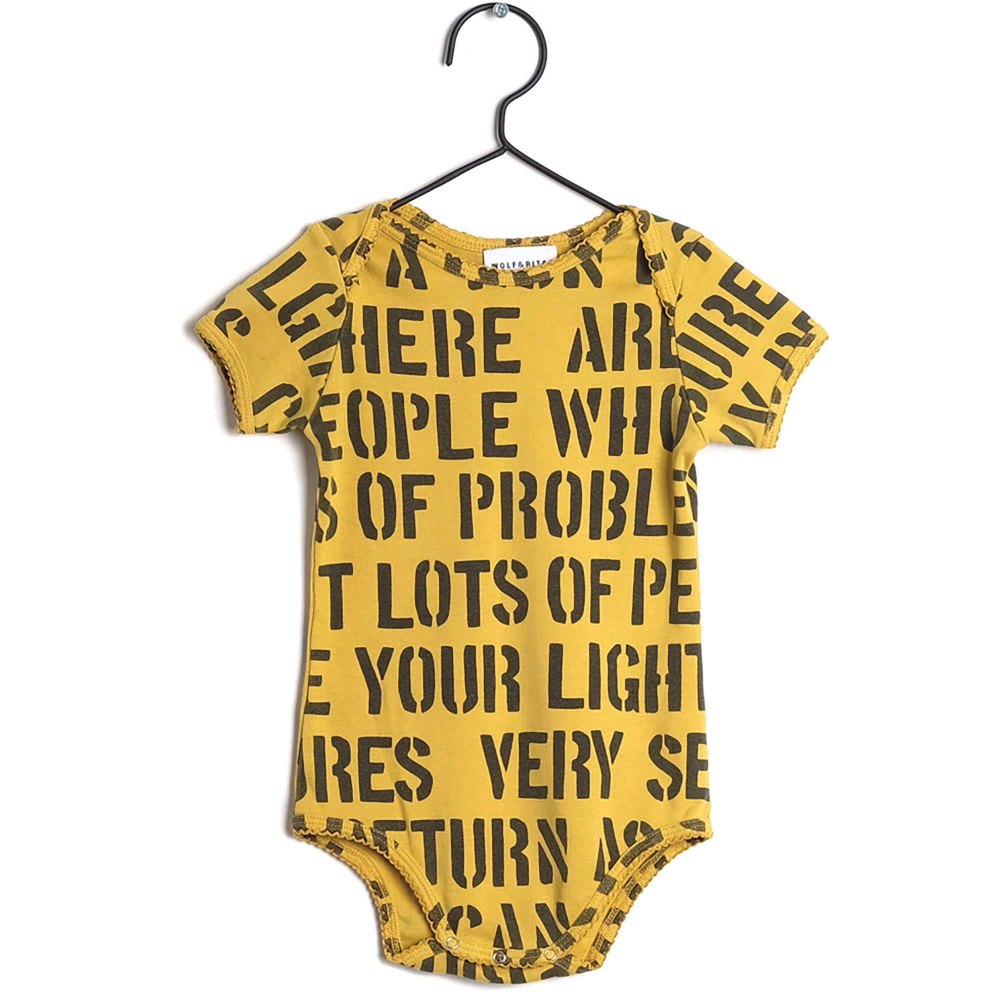 Baby Yellow Printed Cotton Babysuit