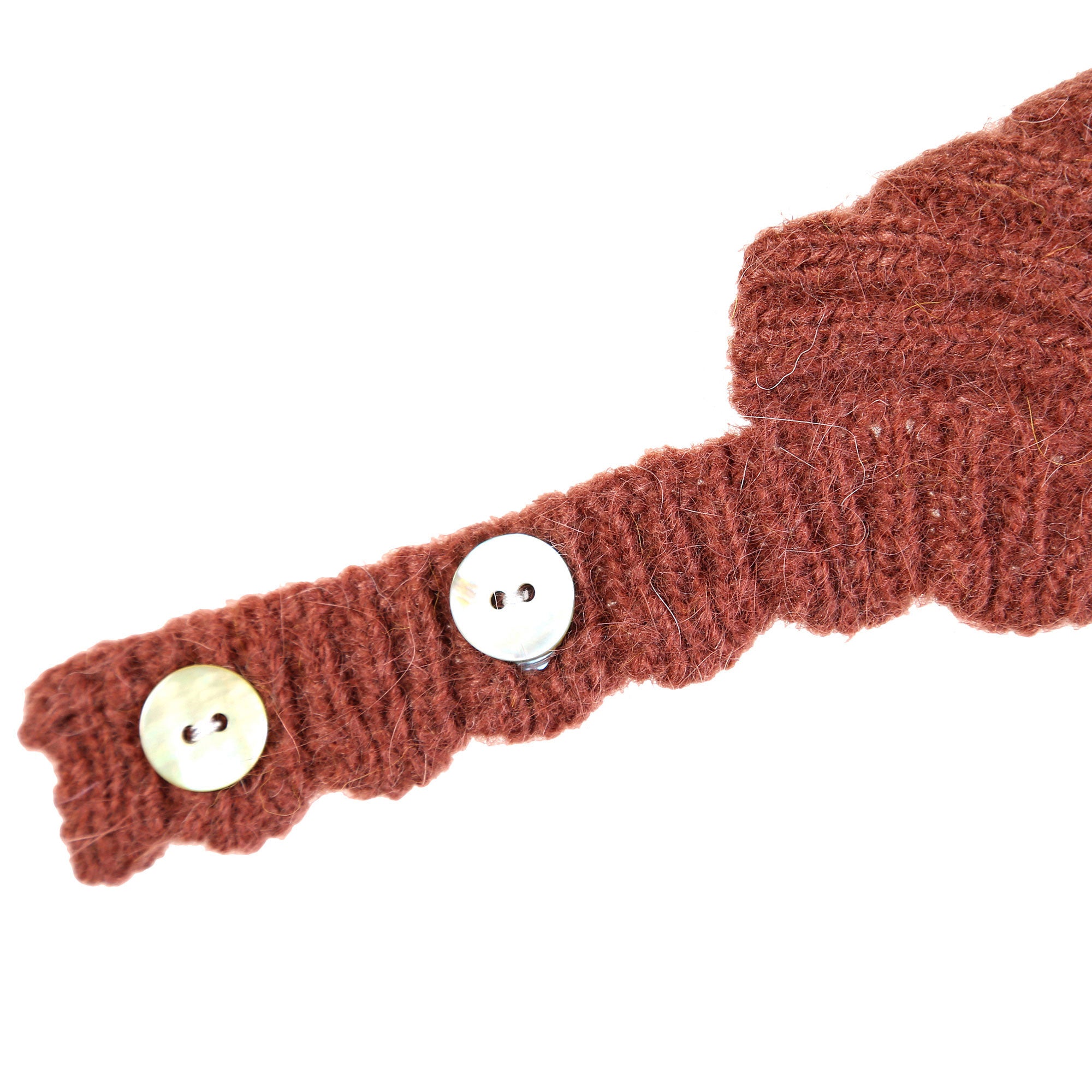 Girls Dark Red Tassel Trims Knitted Cotton 'Kira'Bonnet - CÉMAROSE | Children's Fashion Store - 6