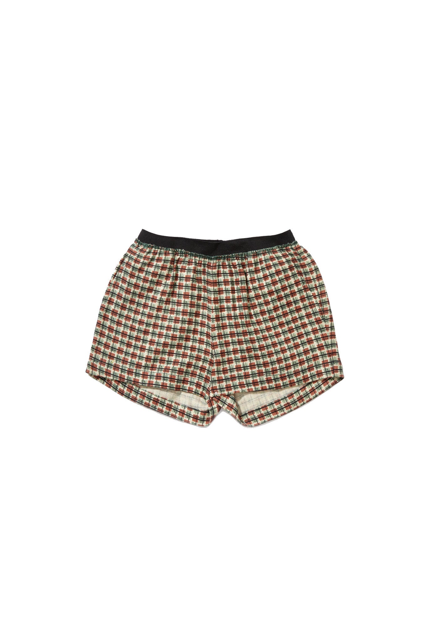 Boys Green Checked Shorts