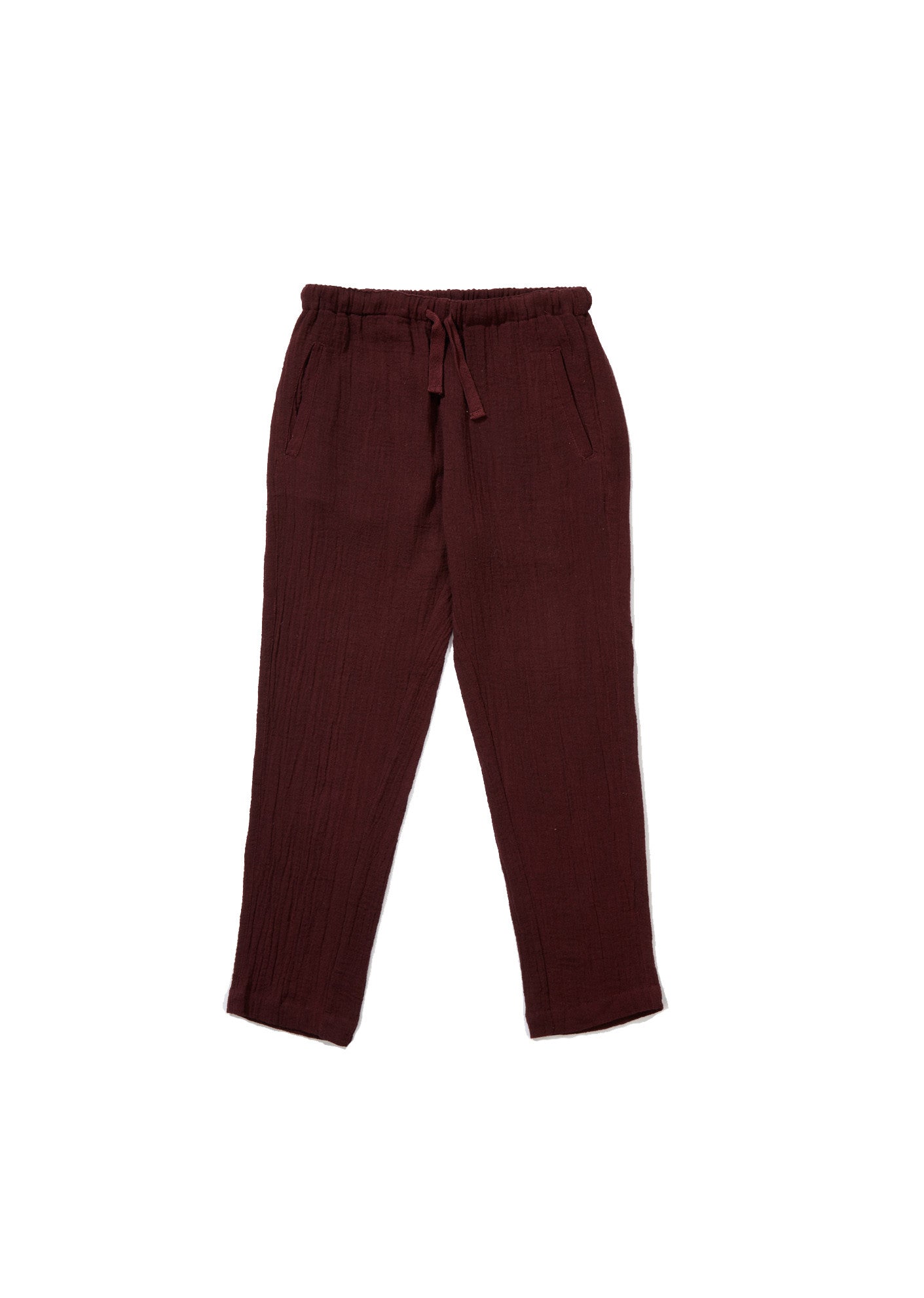Boys Brick Red Cotton Trousers