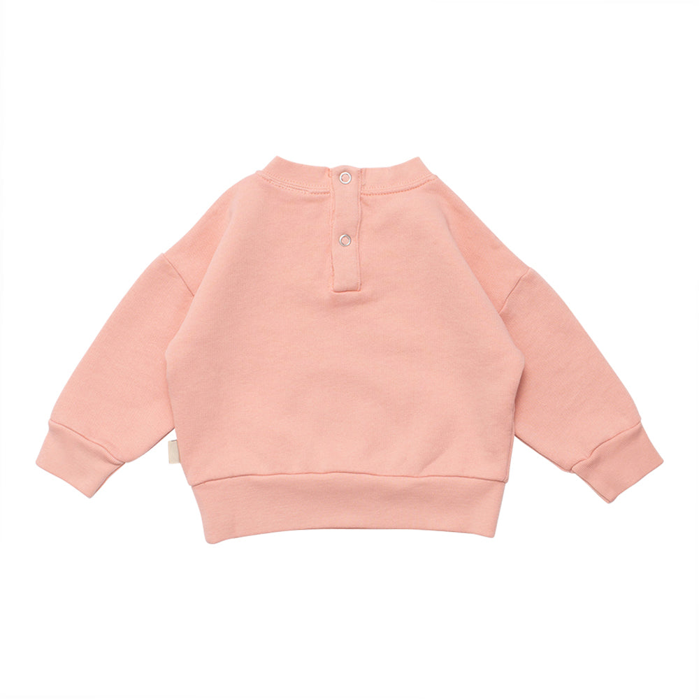 Baby Boys & Girls Pink Logo Cotton Sweatshirt