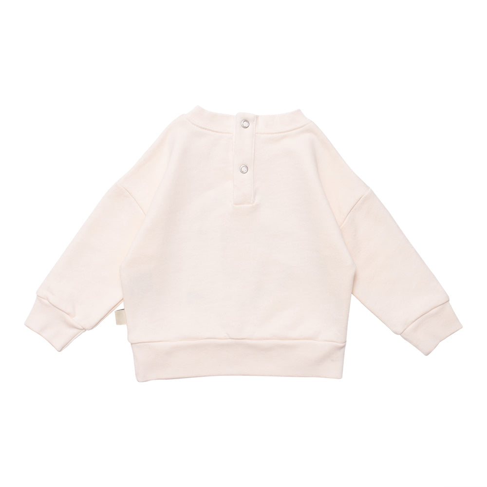 Baby Boys & Girls White Logo Cotton Sweatshirt