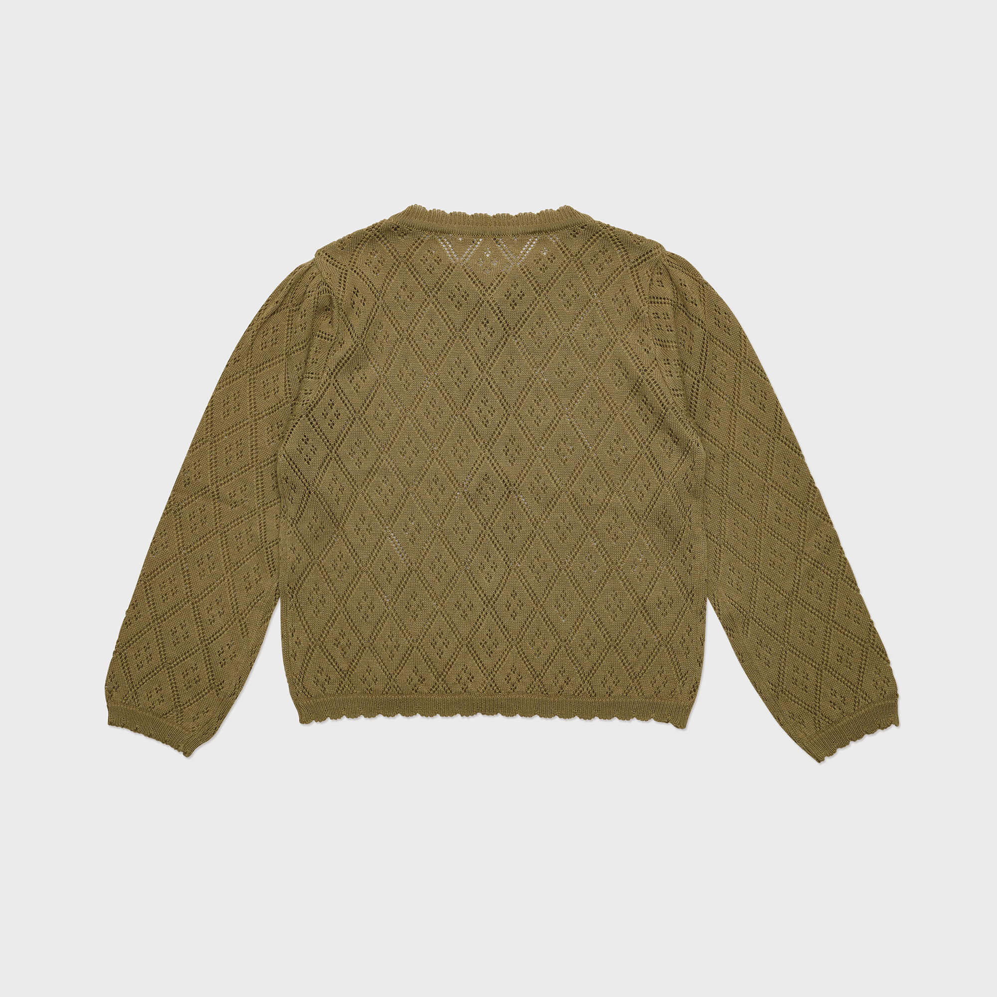 Girls Olive Knit Cardigan