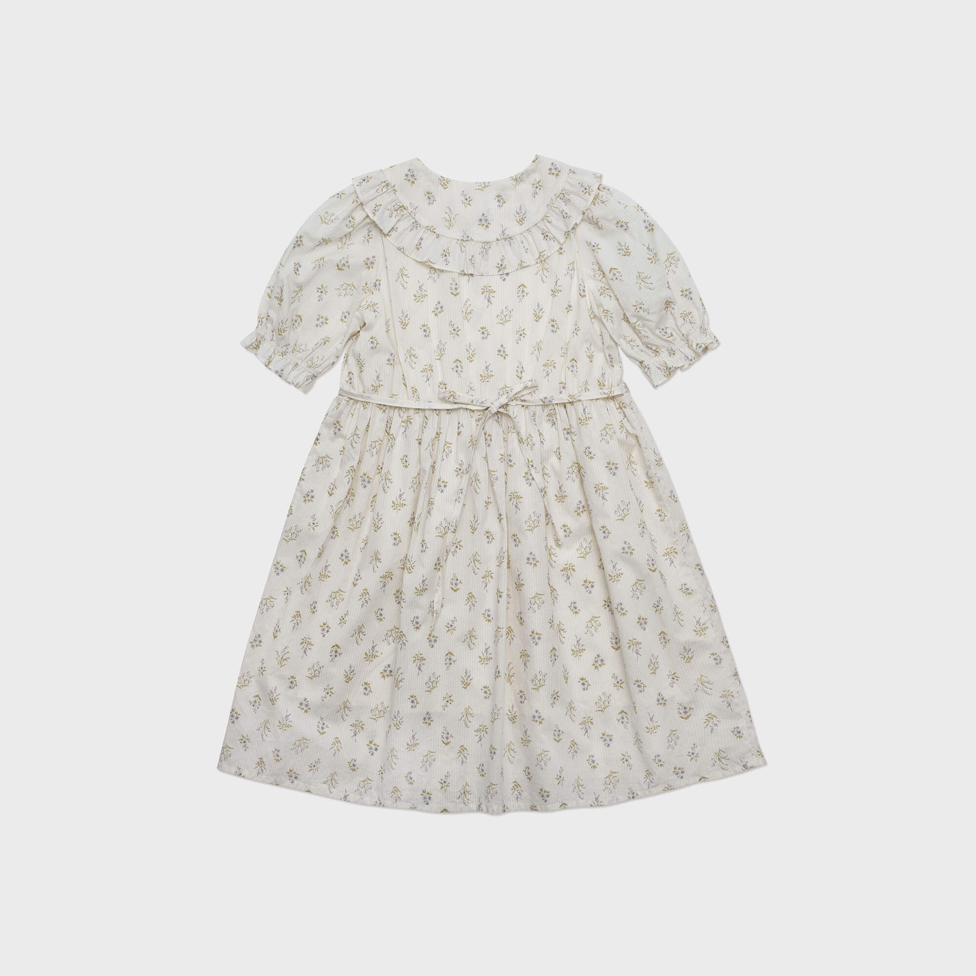 Girls Blue Floral Cotton Dress