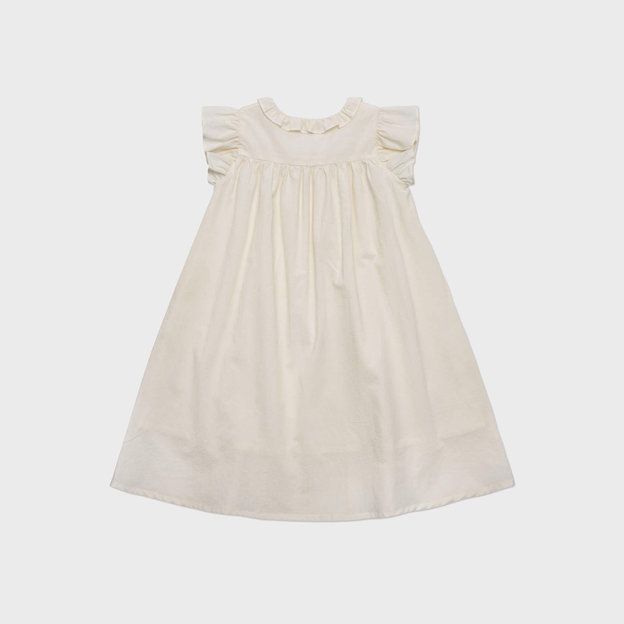 Girls Cream Cotton Dress