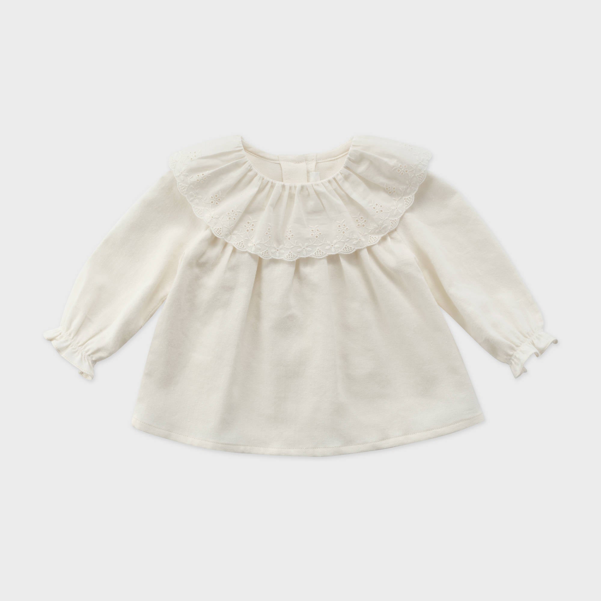Baby Girls White Lace Collar Cotton Top
