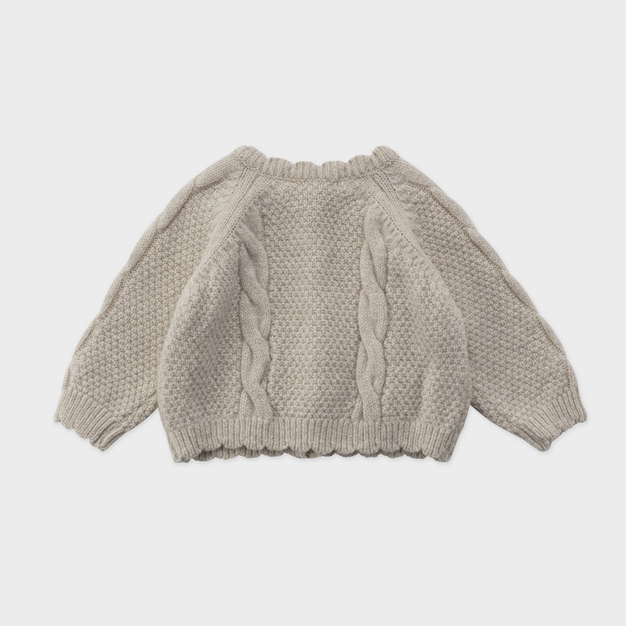 Baby Girls Beige Wool Cardigan