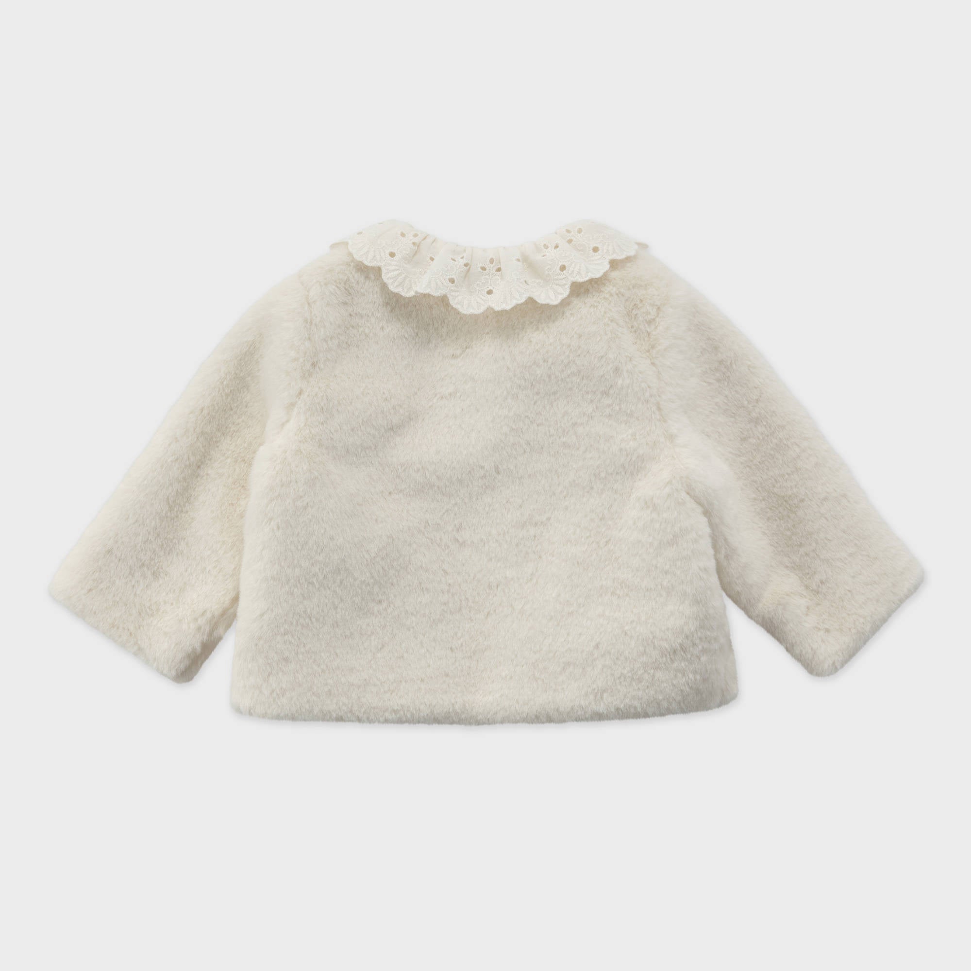 Baby Girls White Faux-Fur Coat