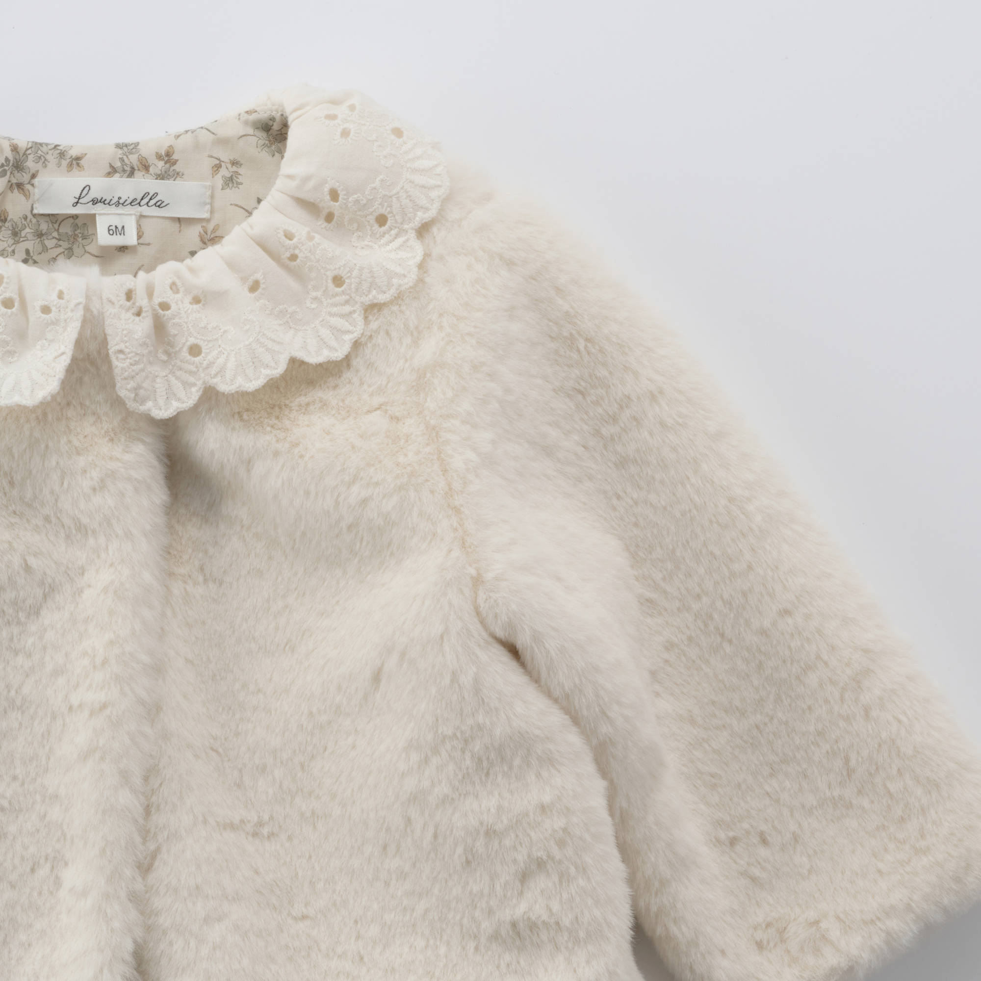 Baby Girls White Faux-Fur Coat