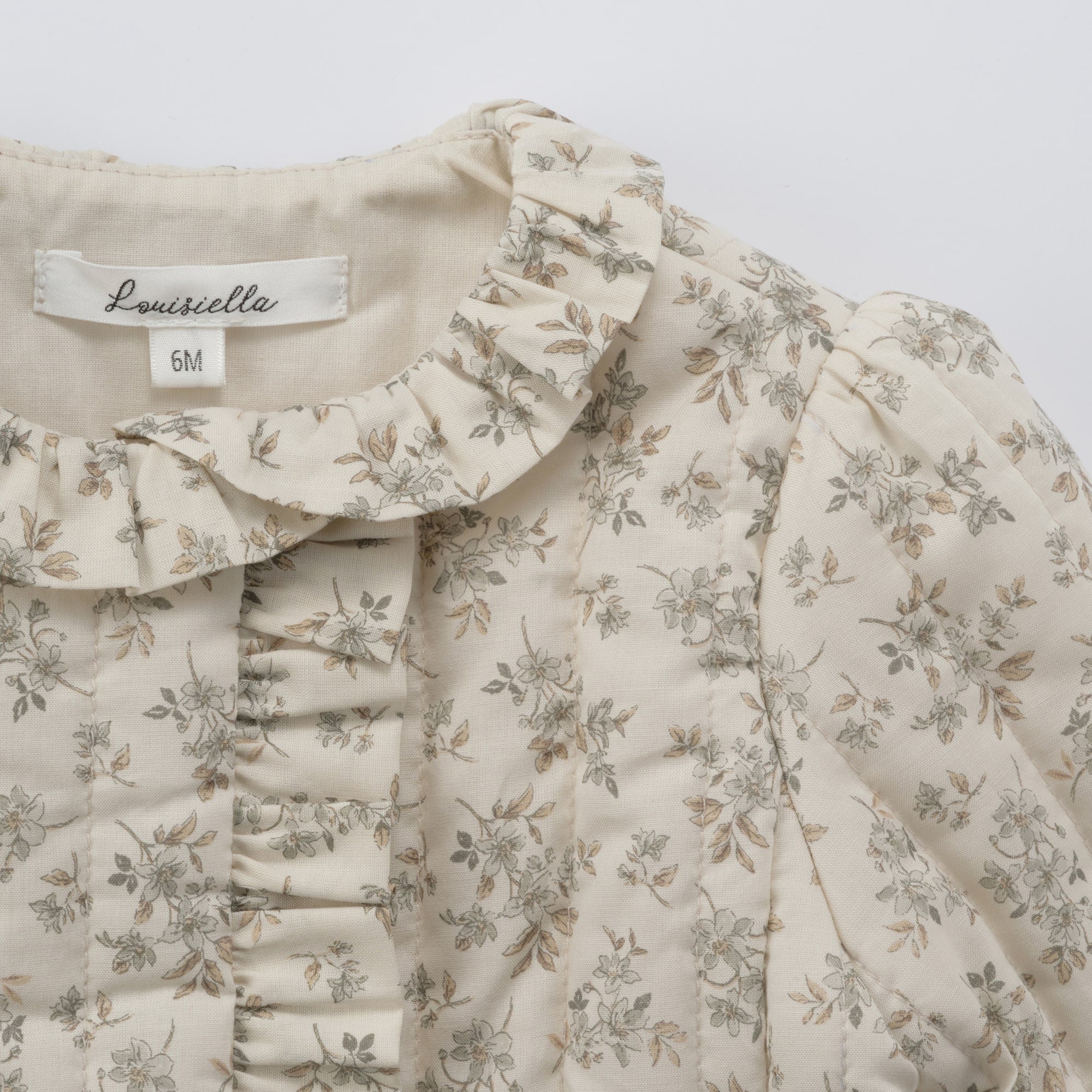 Baby Girls Beige Floral Padded Coat