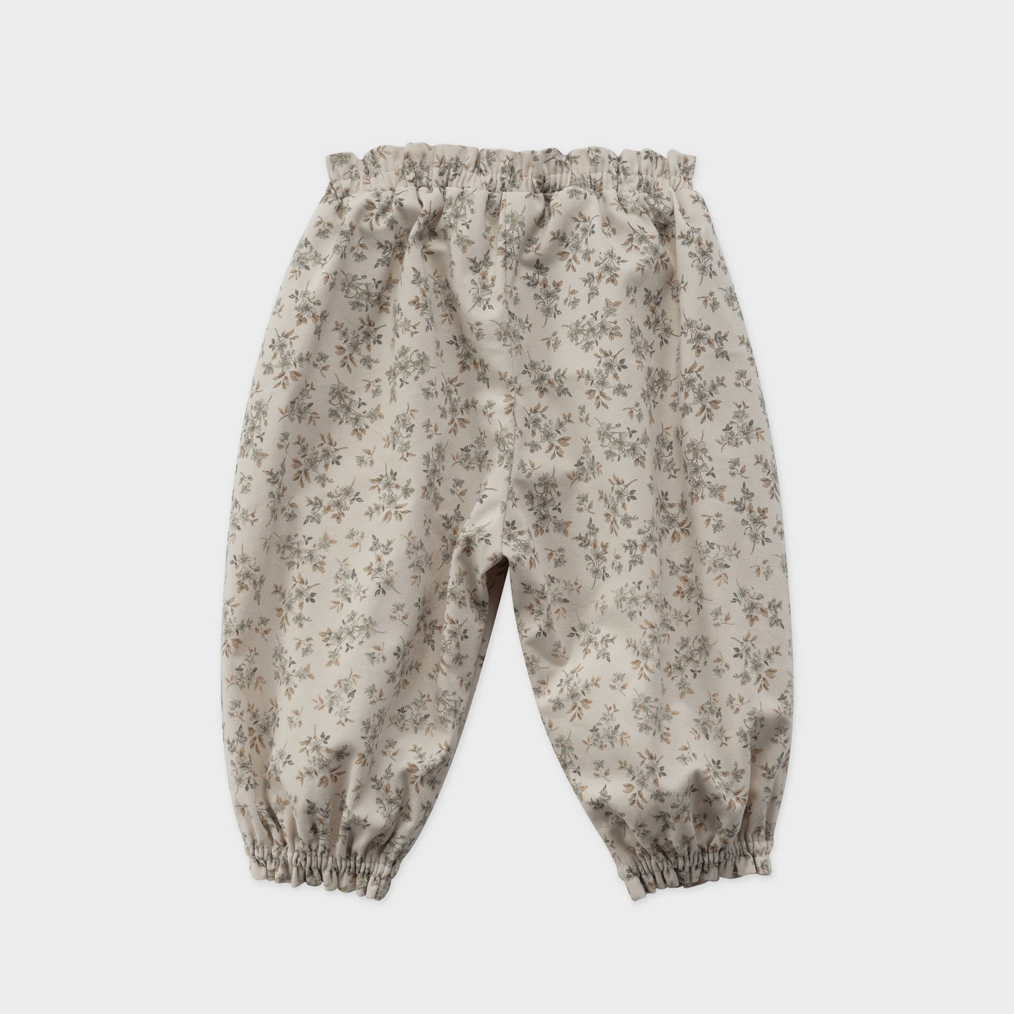 Baby Girls Beige Floral Cotton Trousers