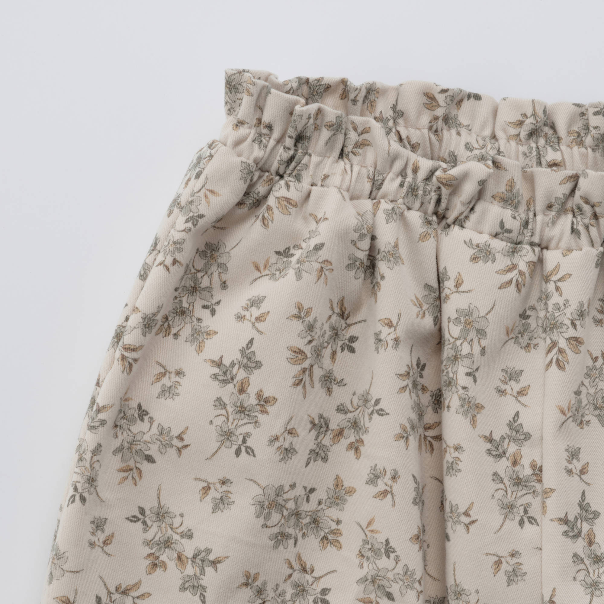 Baby Girls Beige Floral Cotton Trousers
