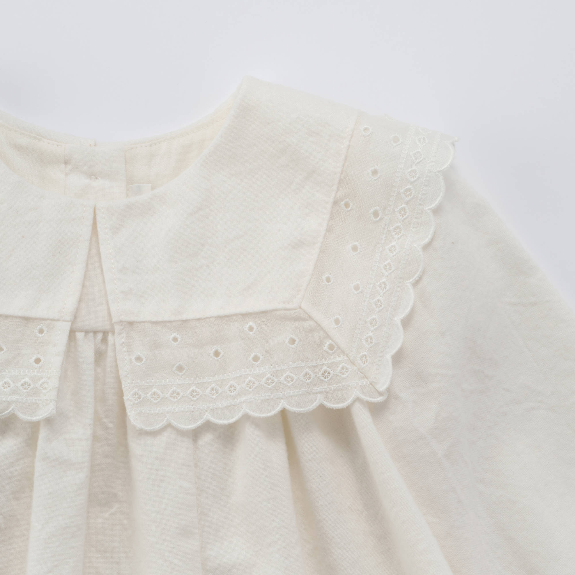 Baby Girls White Ruffled Cotton Dress