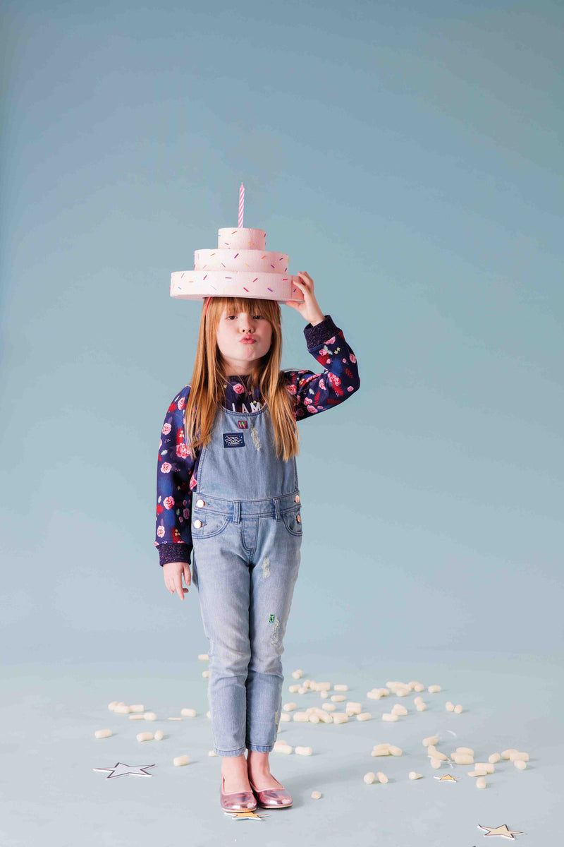 Girls Multicolor Printed Trims Cotton Sweatshirt - CÉMAROSE | Children's Fashion Store - 3