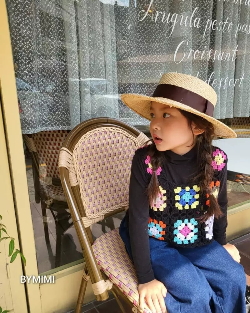 Girls Black Knit Vest