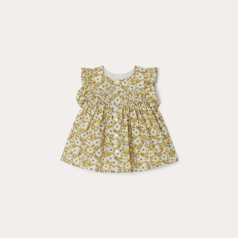 Baby Girls Yellow Floral Cotton Top