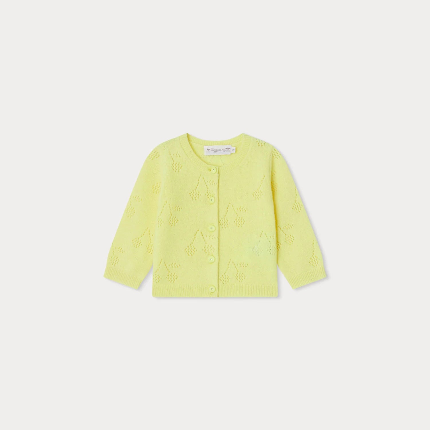 Baby Girls Yellow Logo Cashmere Cardigan