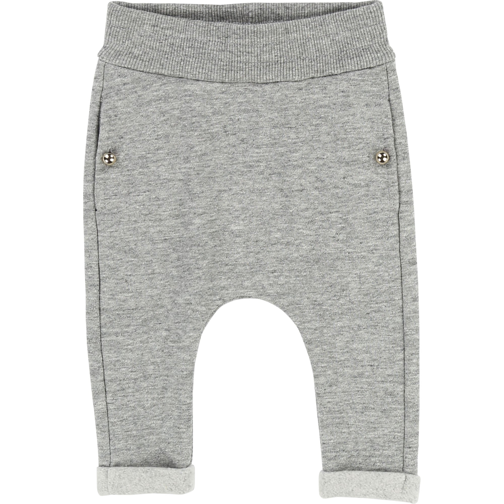 Baby Girls Grey Chine Cotton Pants