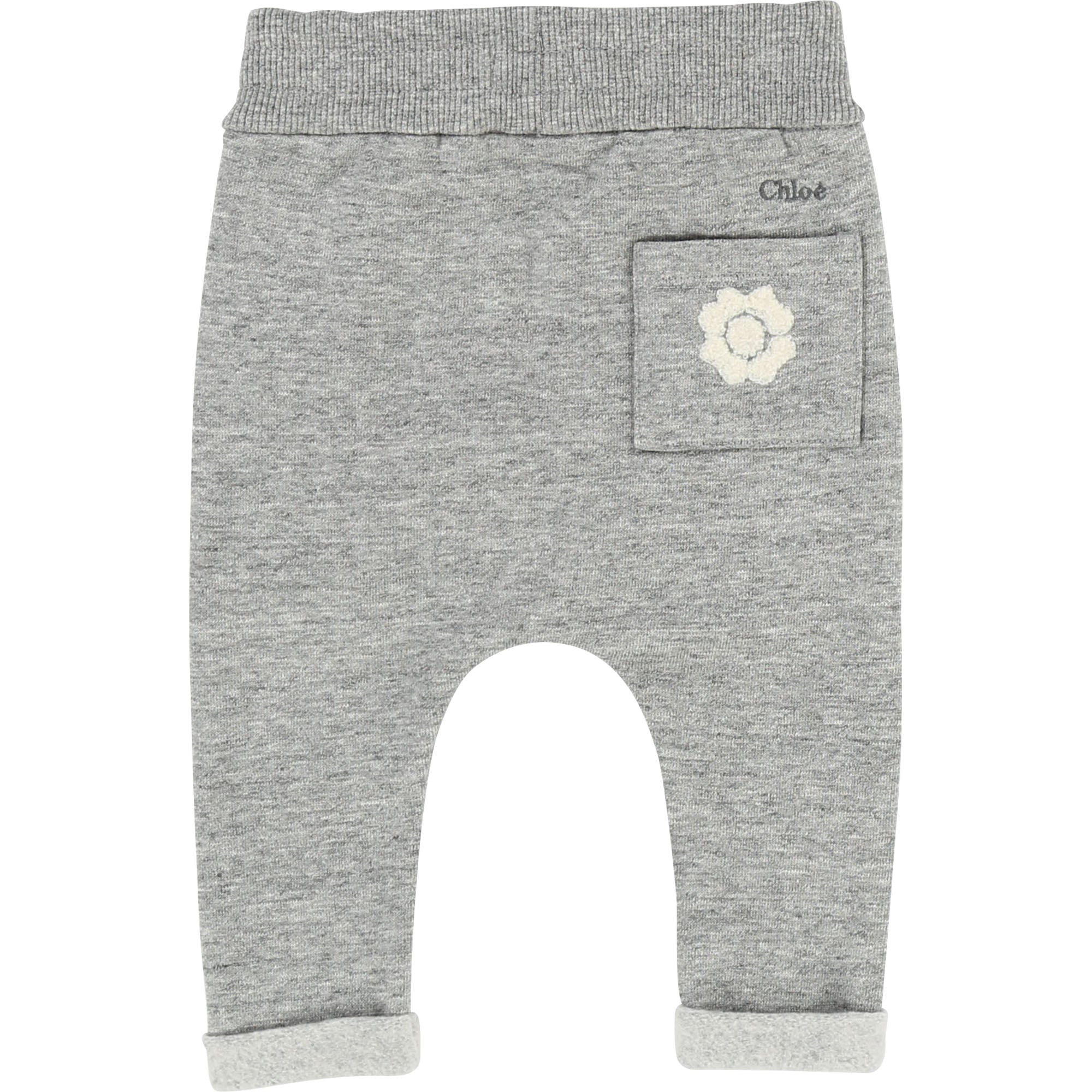 Baby Girls Grey Chine Cotton Pants