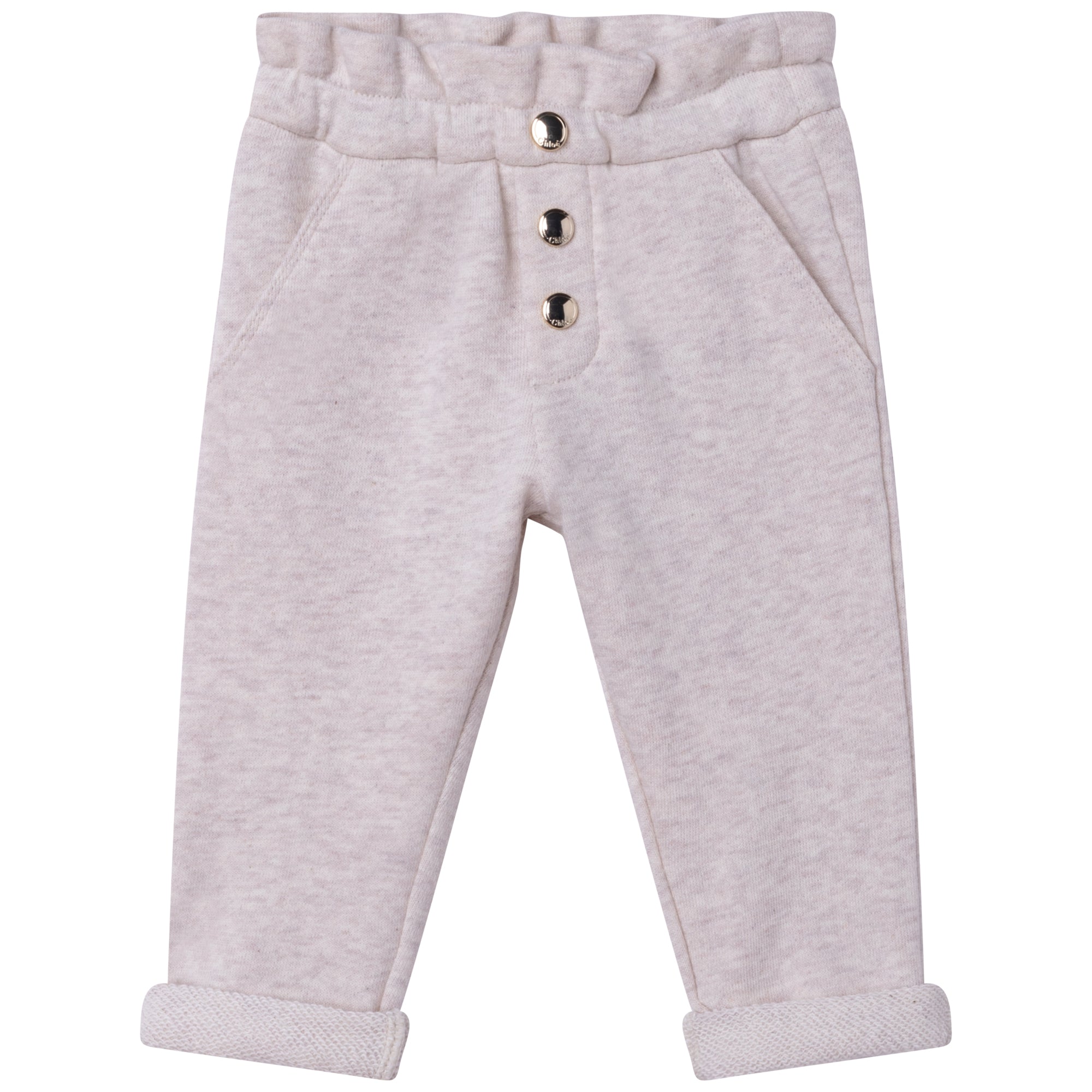 Baby Boys & Girls Grey Cotton Trousers
