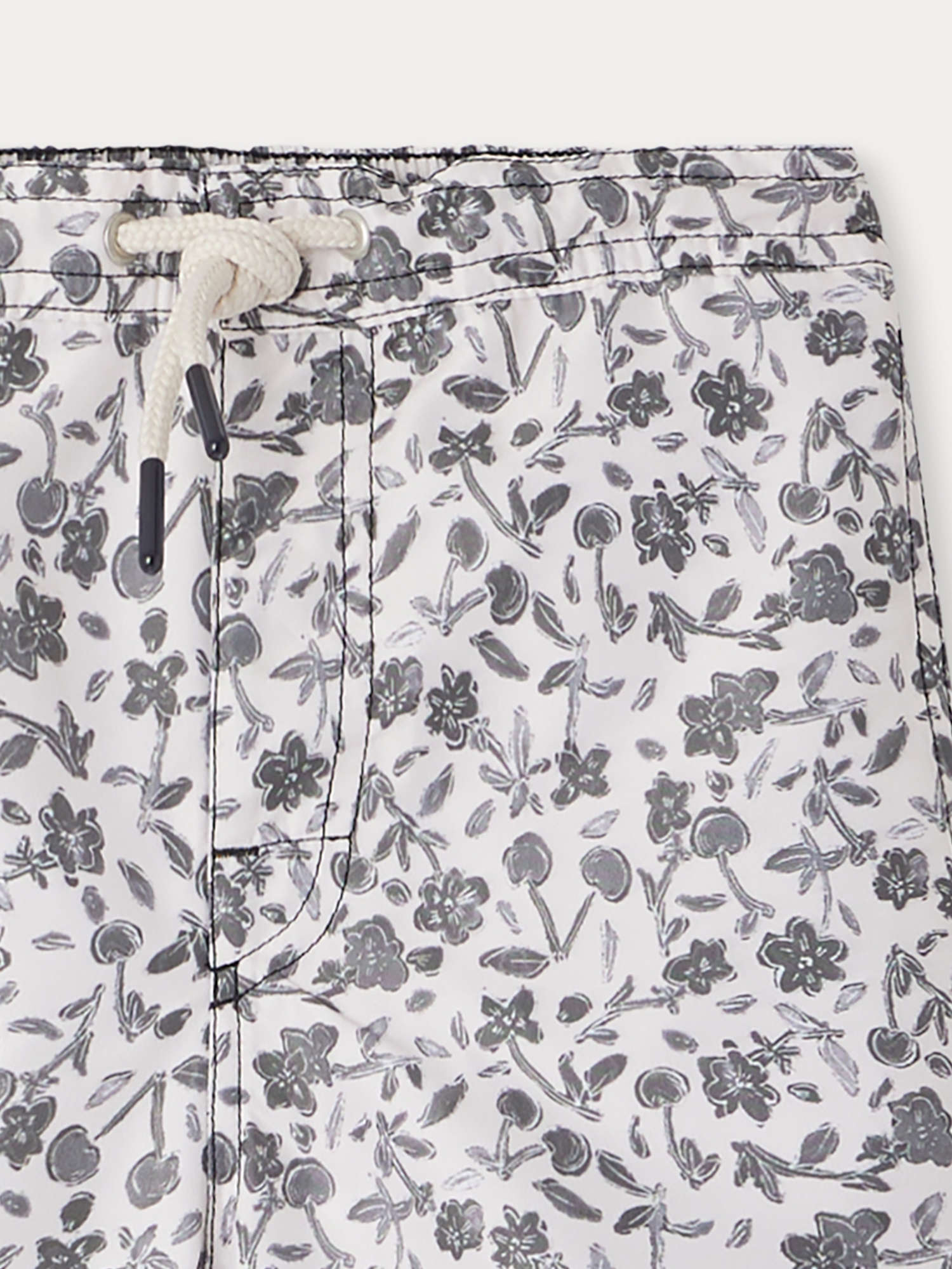 Boys Grey Floral Swim Shorts