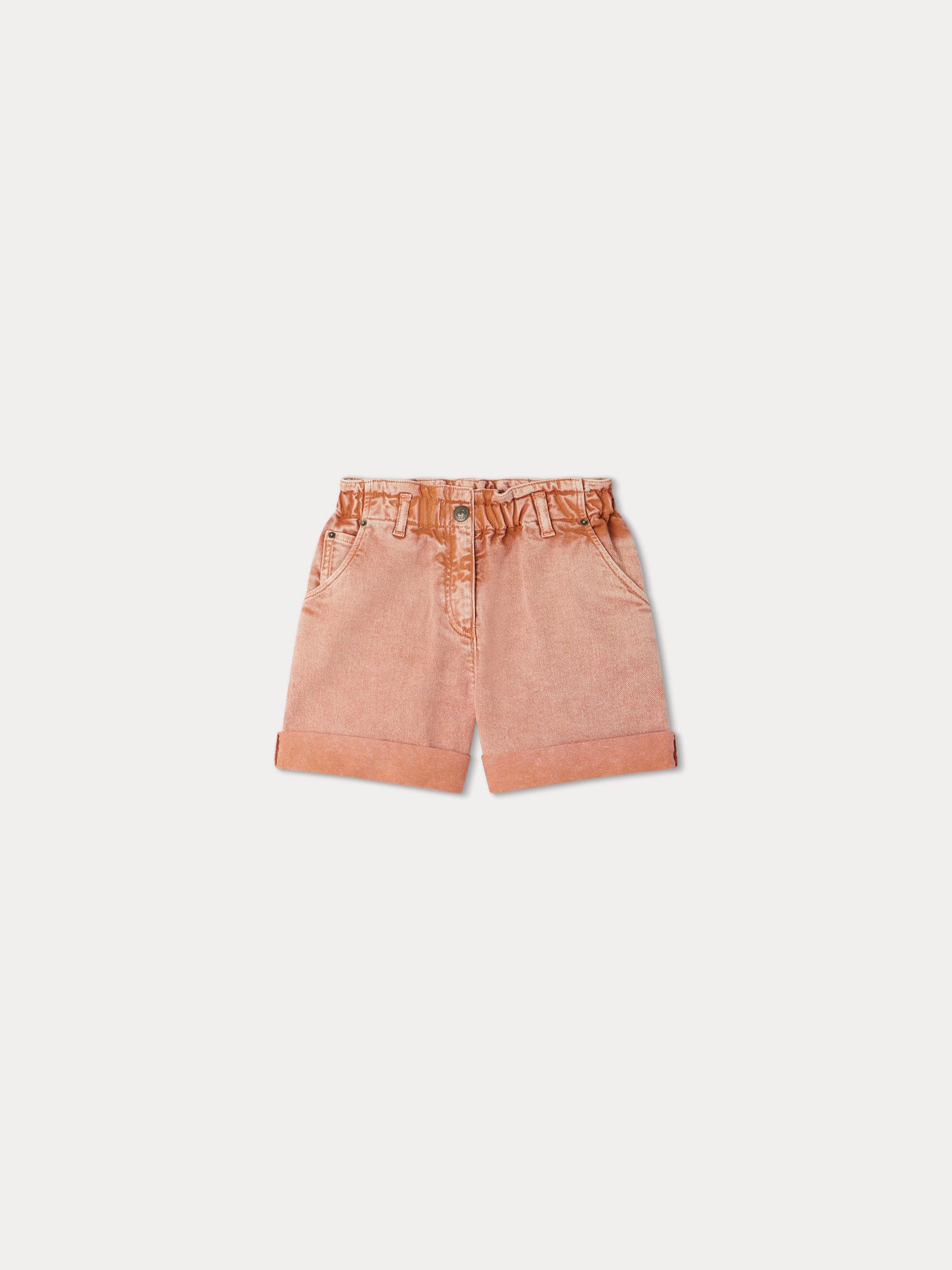 Girls Orange Cotton Shorts