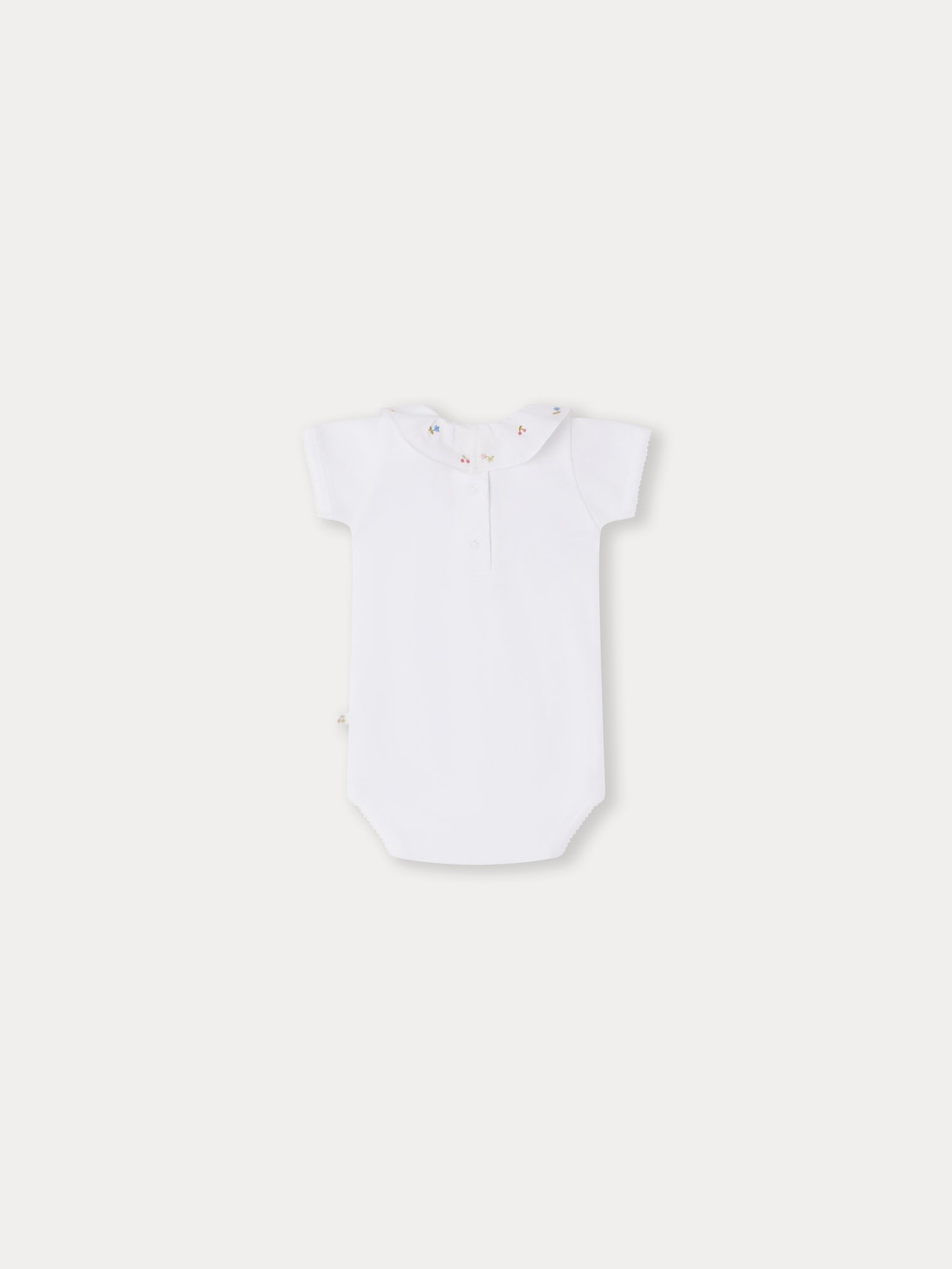 Baby Girls White Ruffled Cotton Babysuit