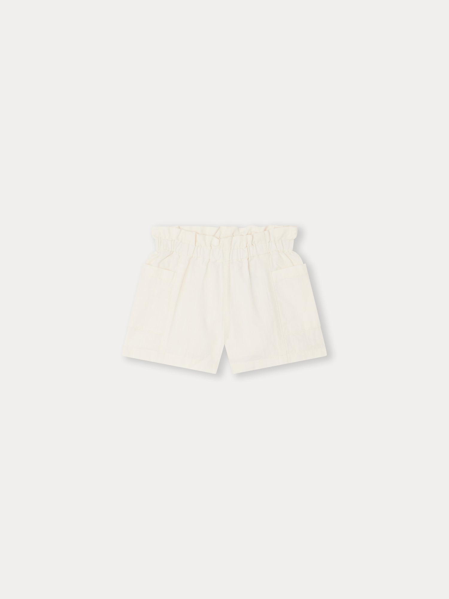 Baby Girls White Cotton Shorts