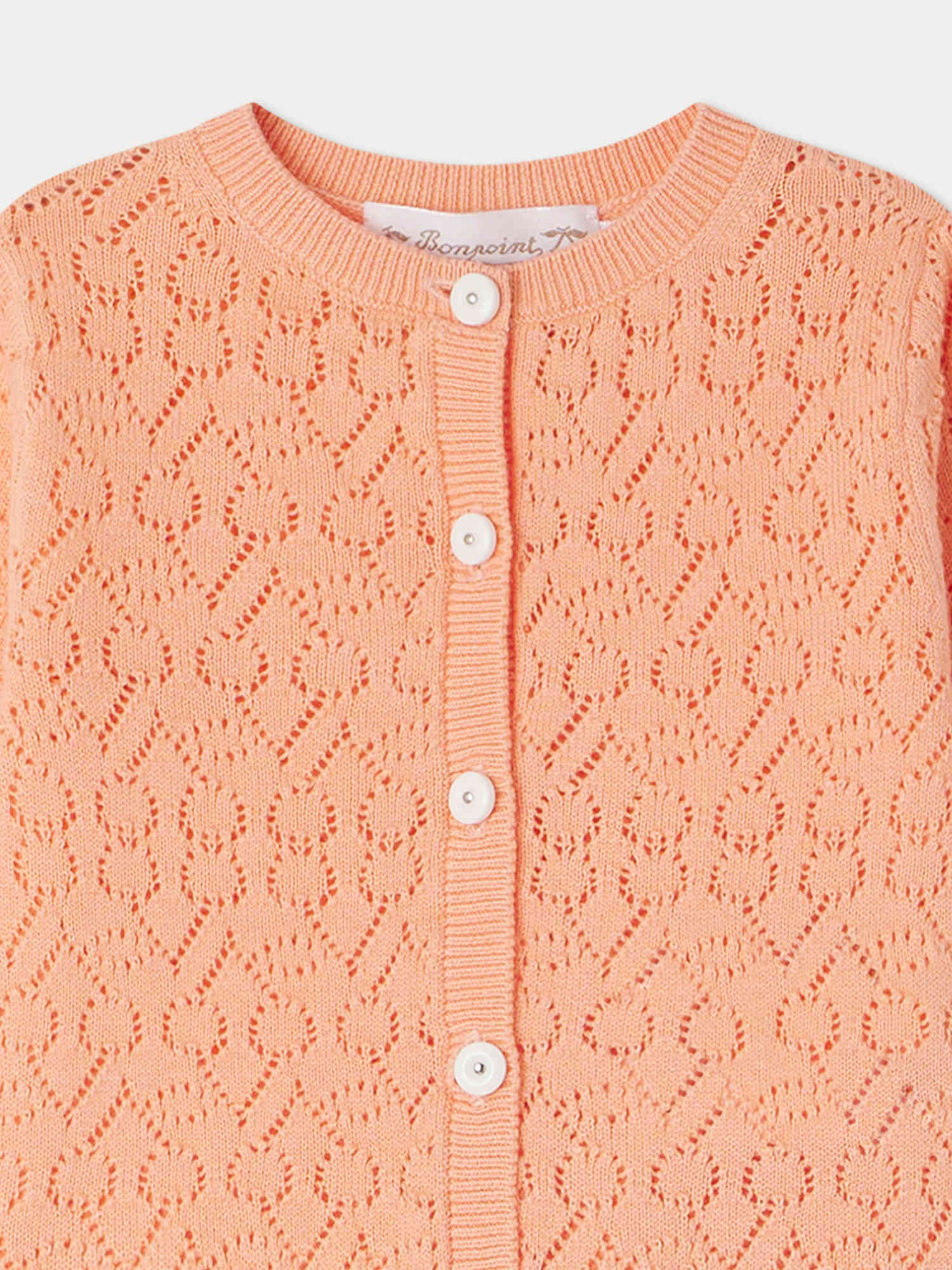 Baby Girls Apricot Cotton Cardigan