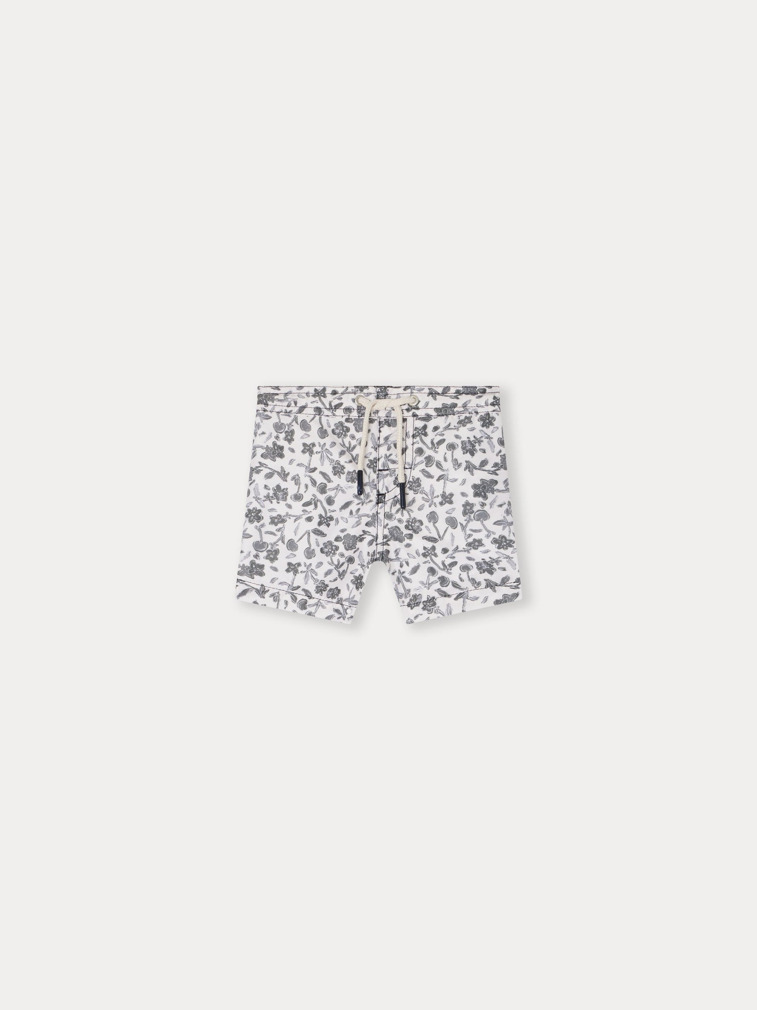 Baby Boys Grey Floral Swim Shorts