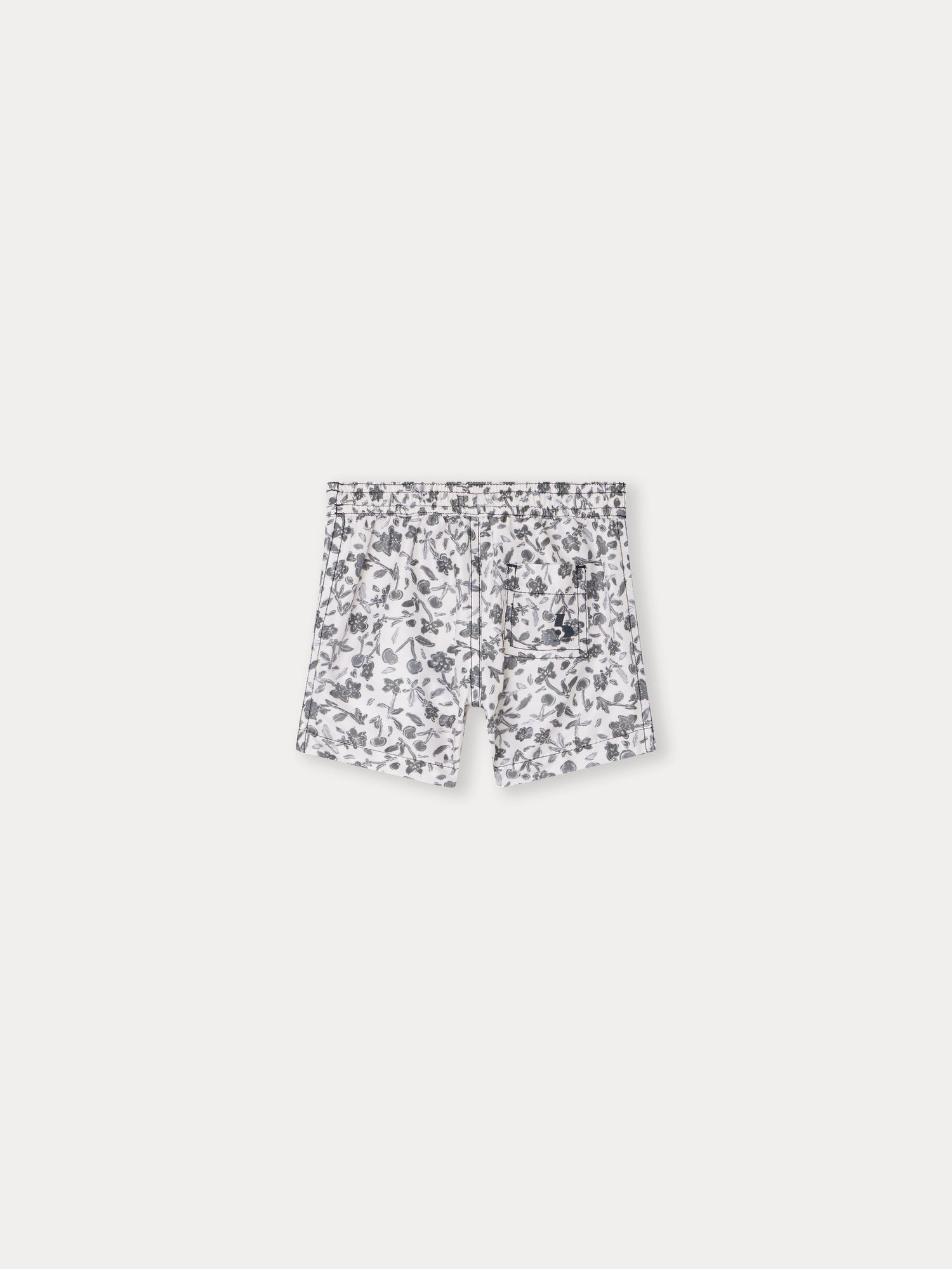 Baby Boys Grey Floral Swim Shorts