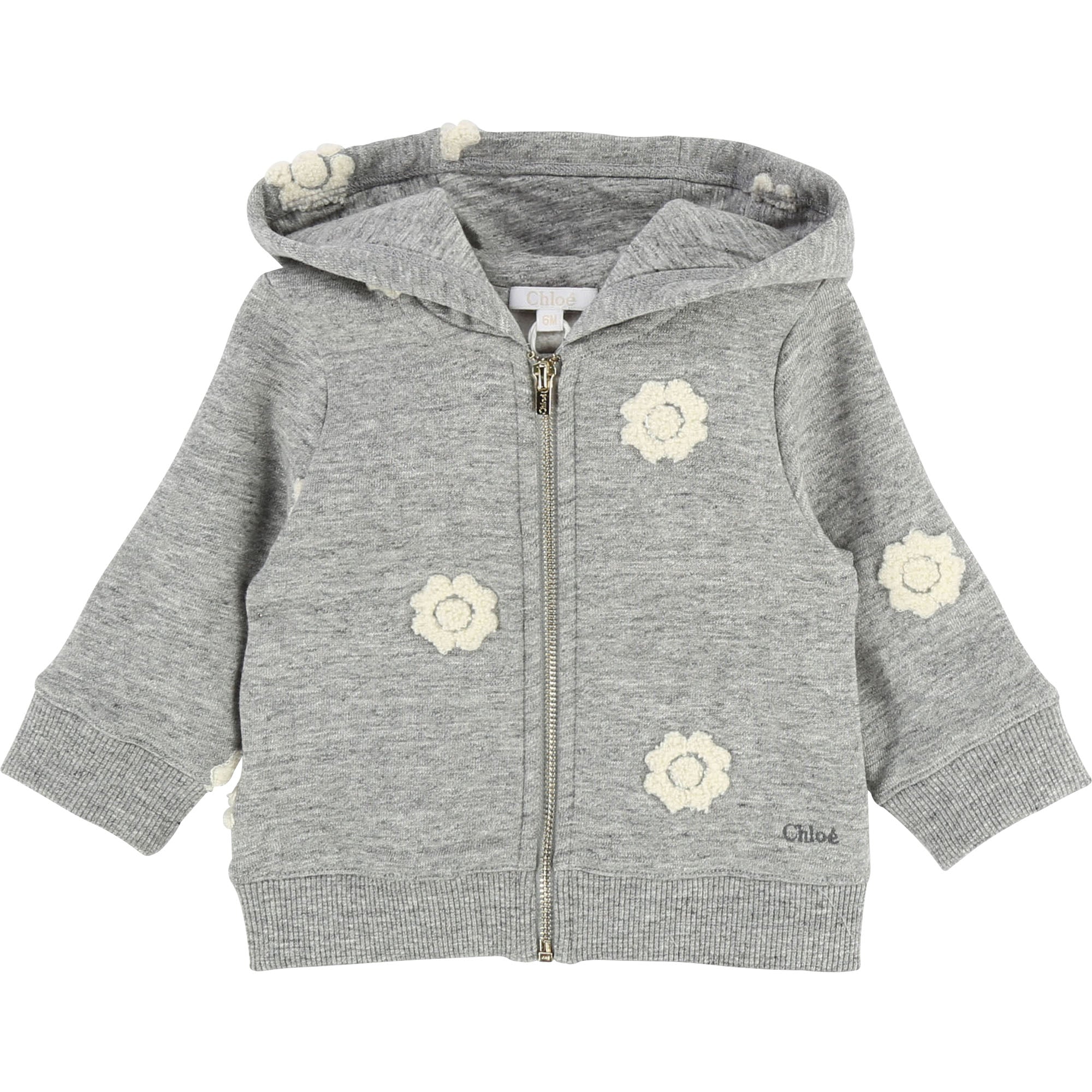 Baby Girls Grey Chine Cotton Coat